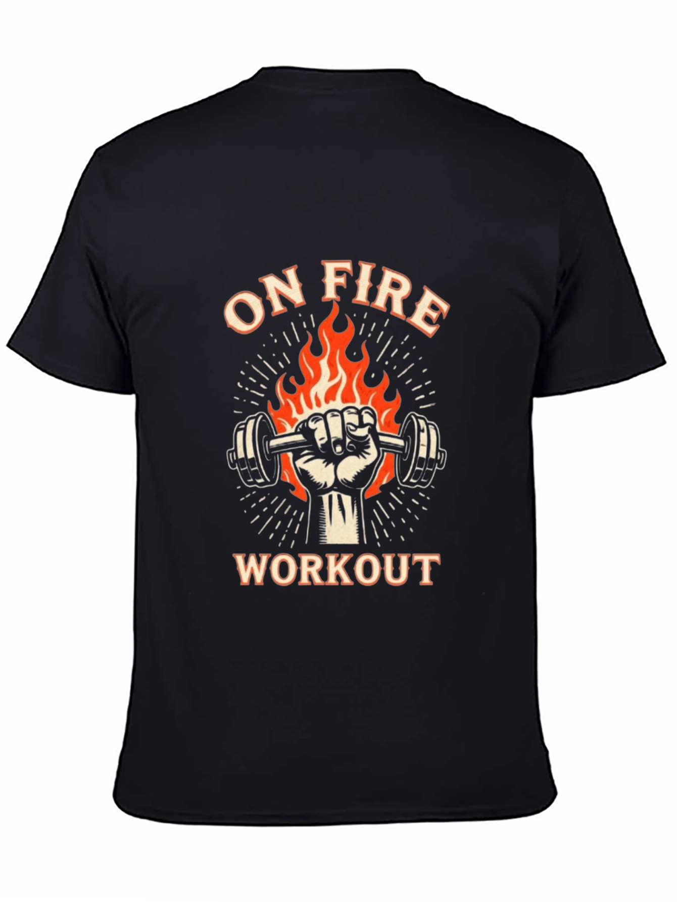 On Fire Workout Black Graphic Tee