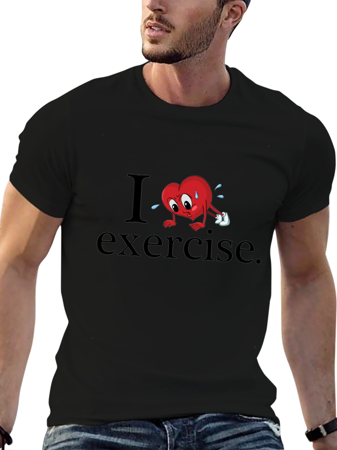 I Heart Exercise Funny Graphic T-Shirt