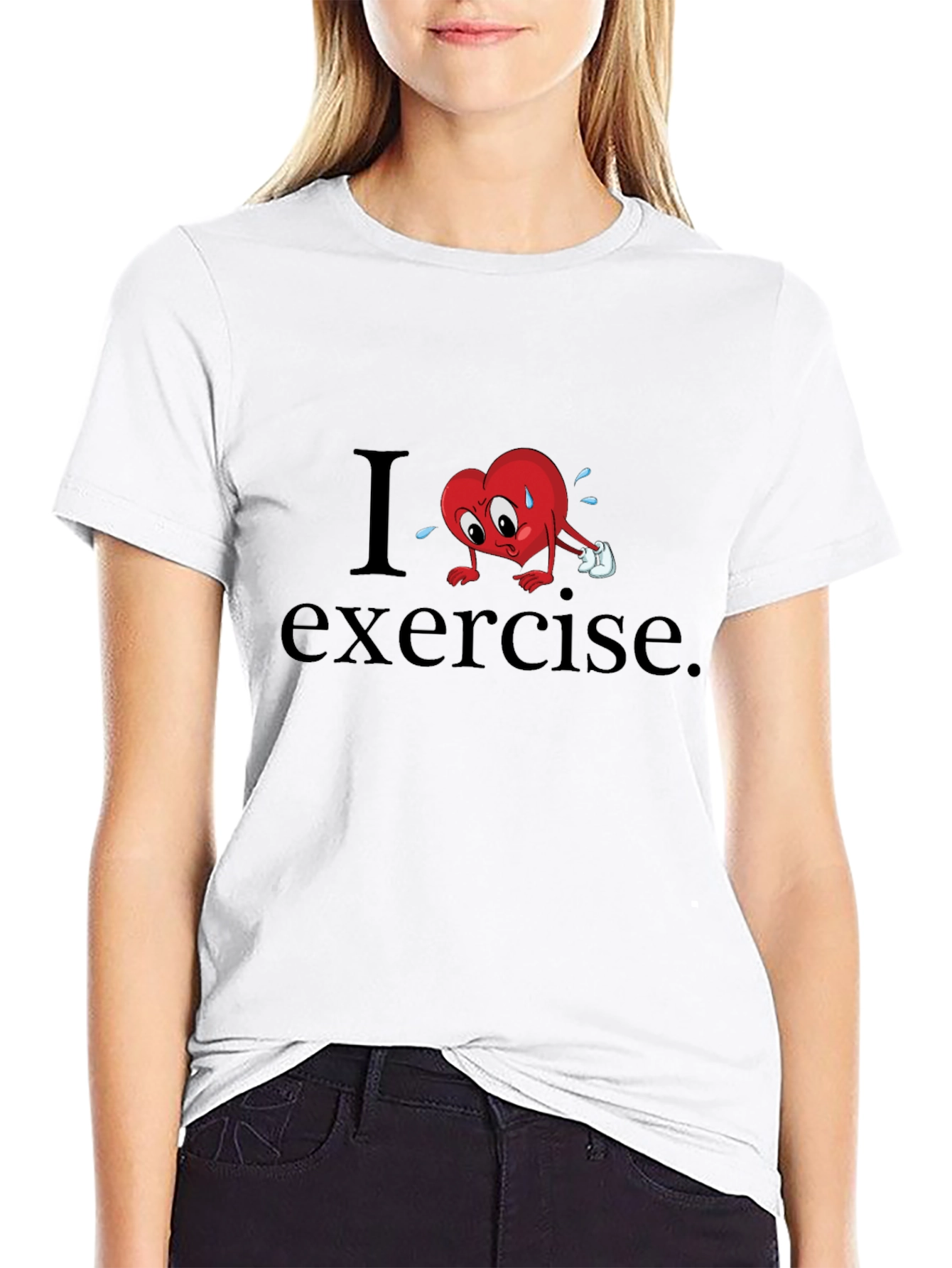 I Heart Exercise Funny Graphic T-Shirt