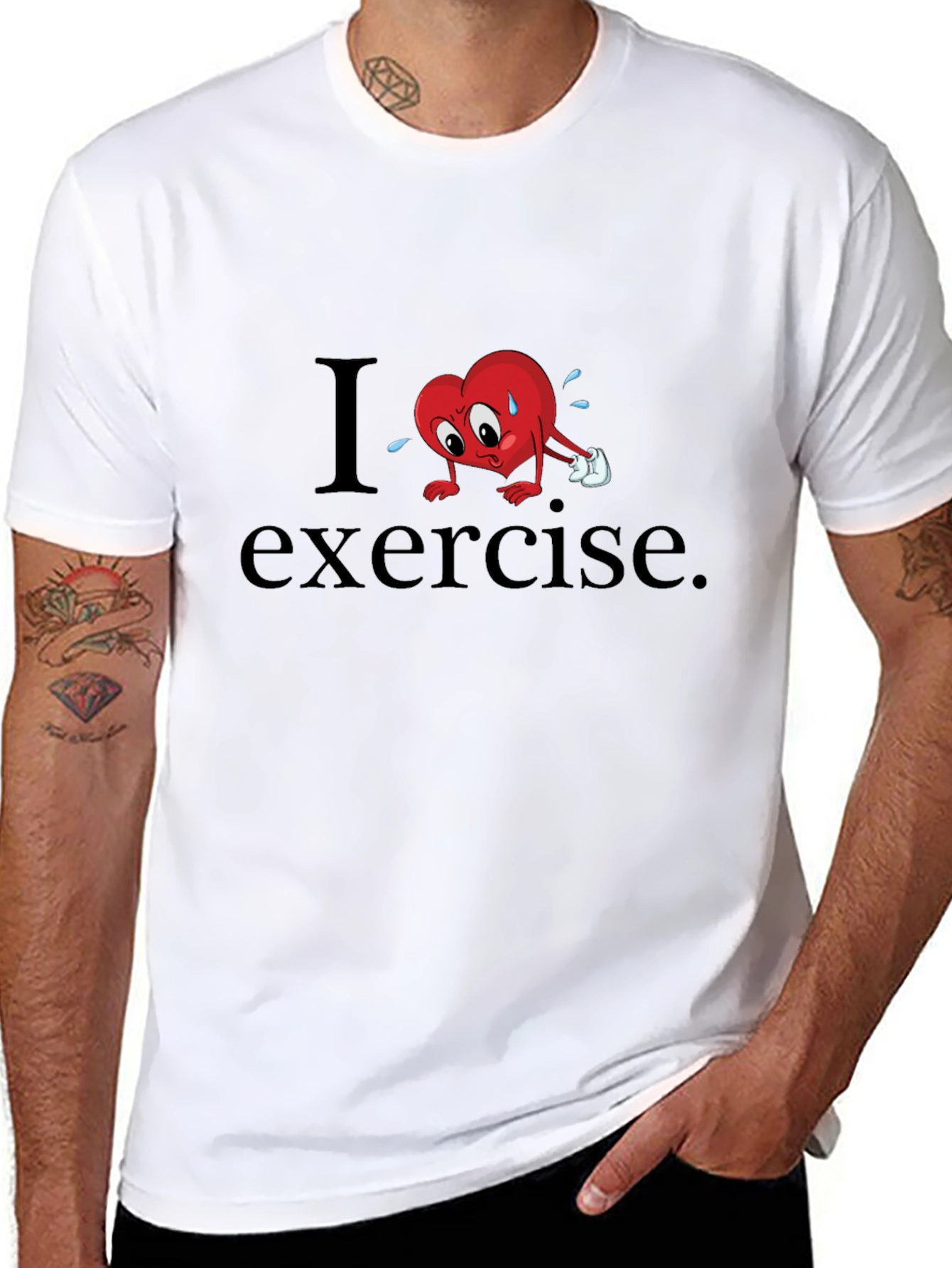 I Heart Exercise Funny Graphic T-Shirt