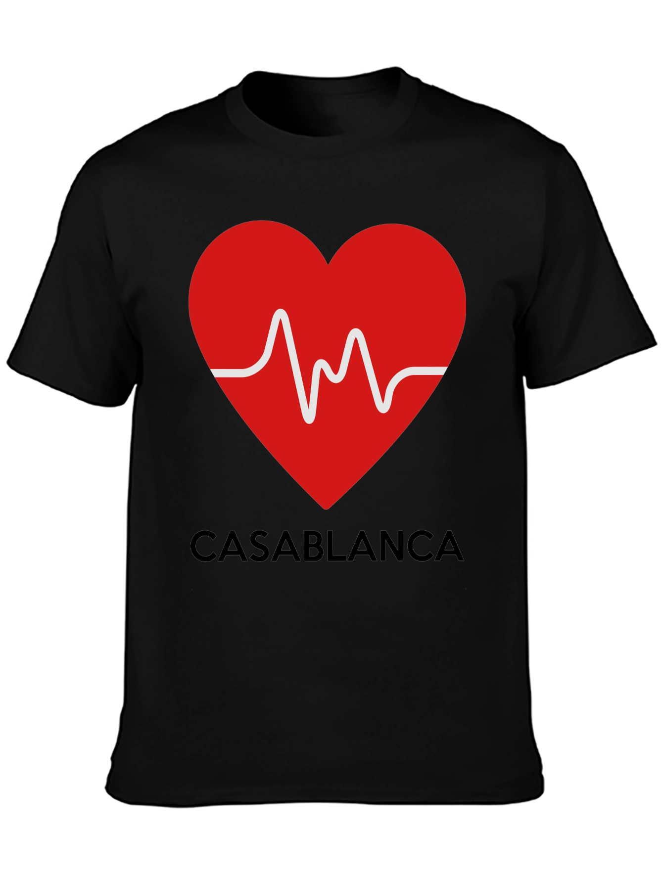 Casablanca Heartbeat Graphic T-Shirt - Stylish Black Tee
