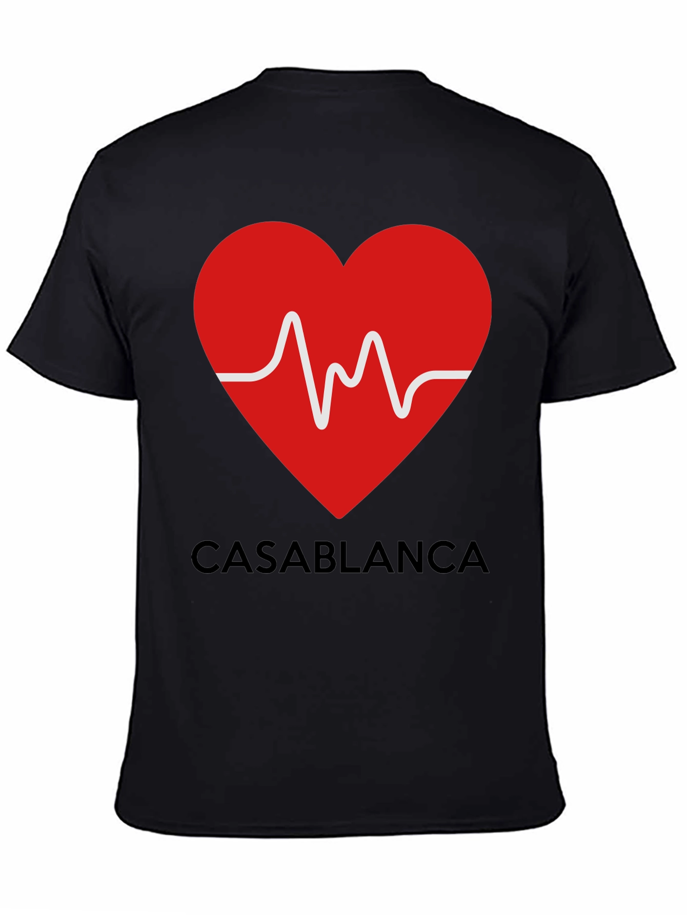 Casablanca Heartbeat Graphic T-Shirt - Stylish Black Tee