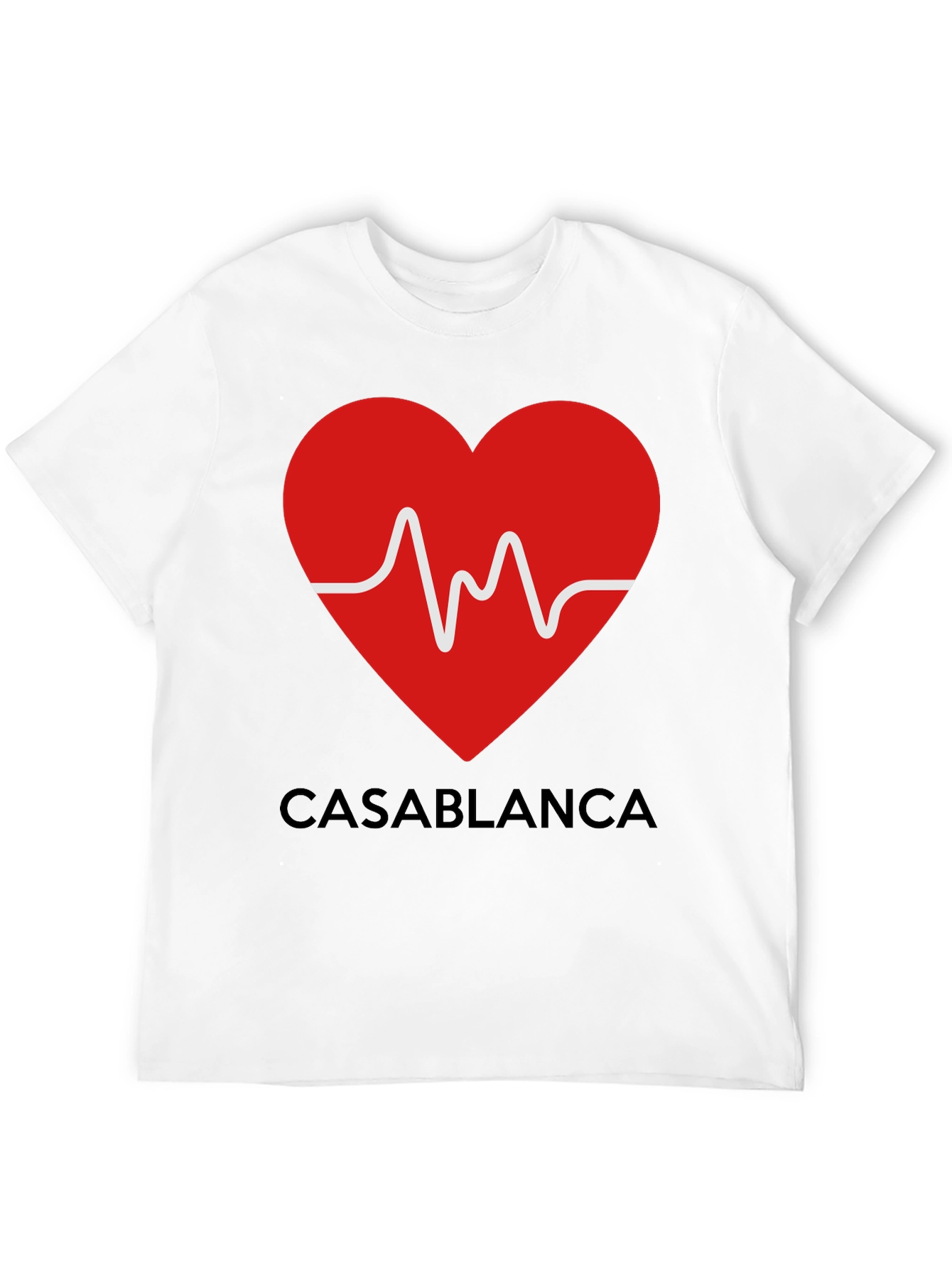 Casablanca Heartbeat Graphic T-Shirt - Stylish Black Tee