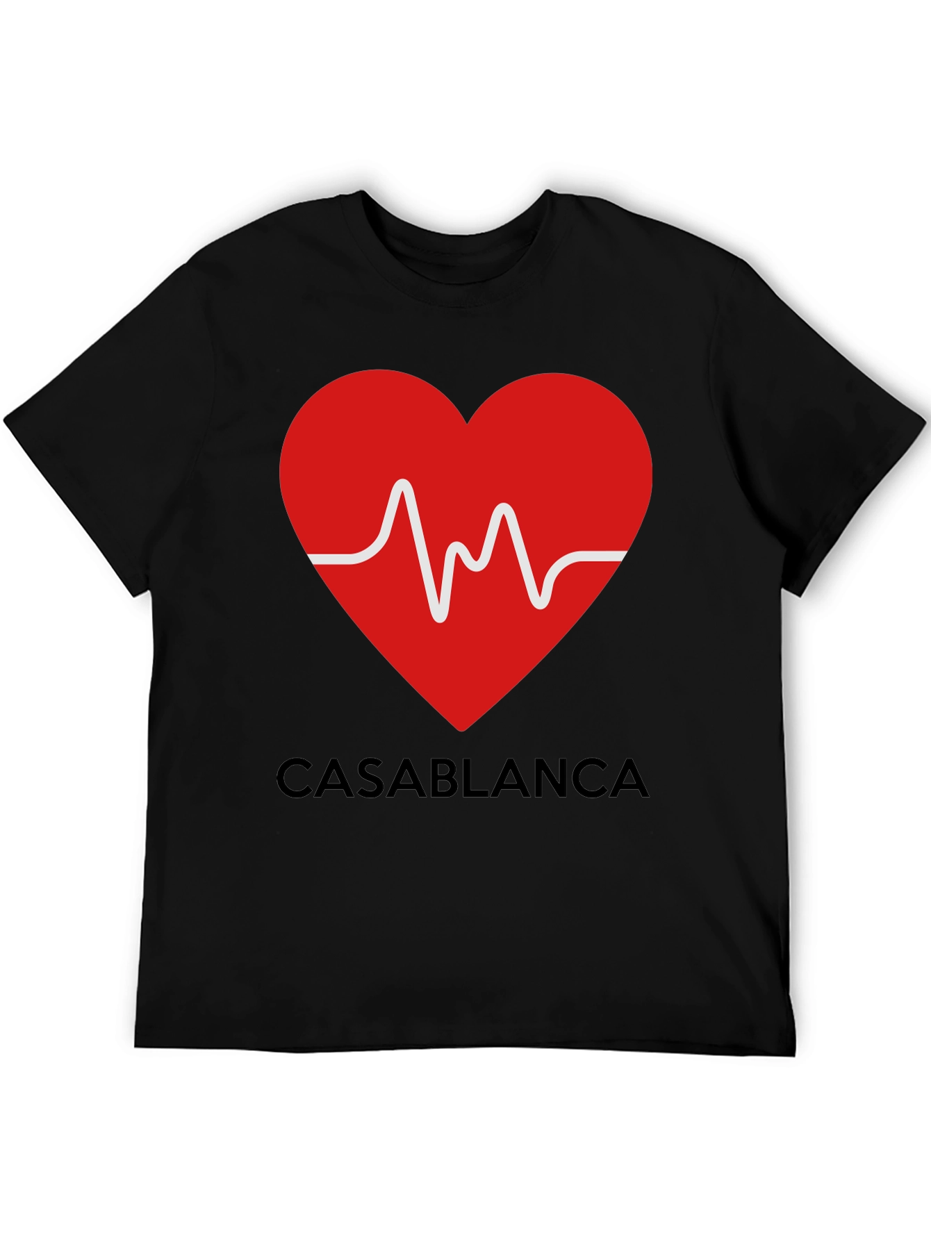 Casablanca Heartbeat Graphic T-Shirt - Stylish Black Tee