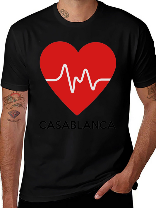 Casablanca Heartbeat Graphic T-Shirt - Stylish Black Tee