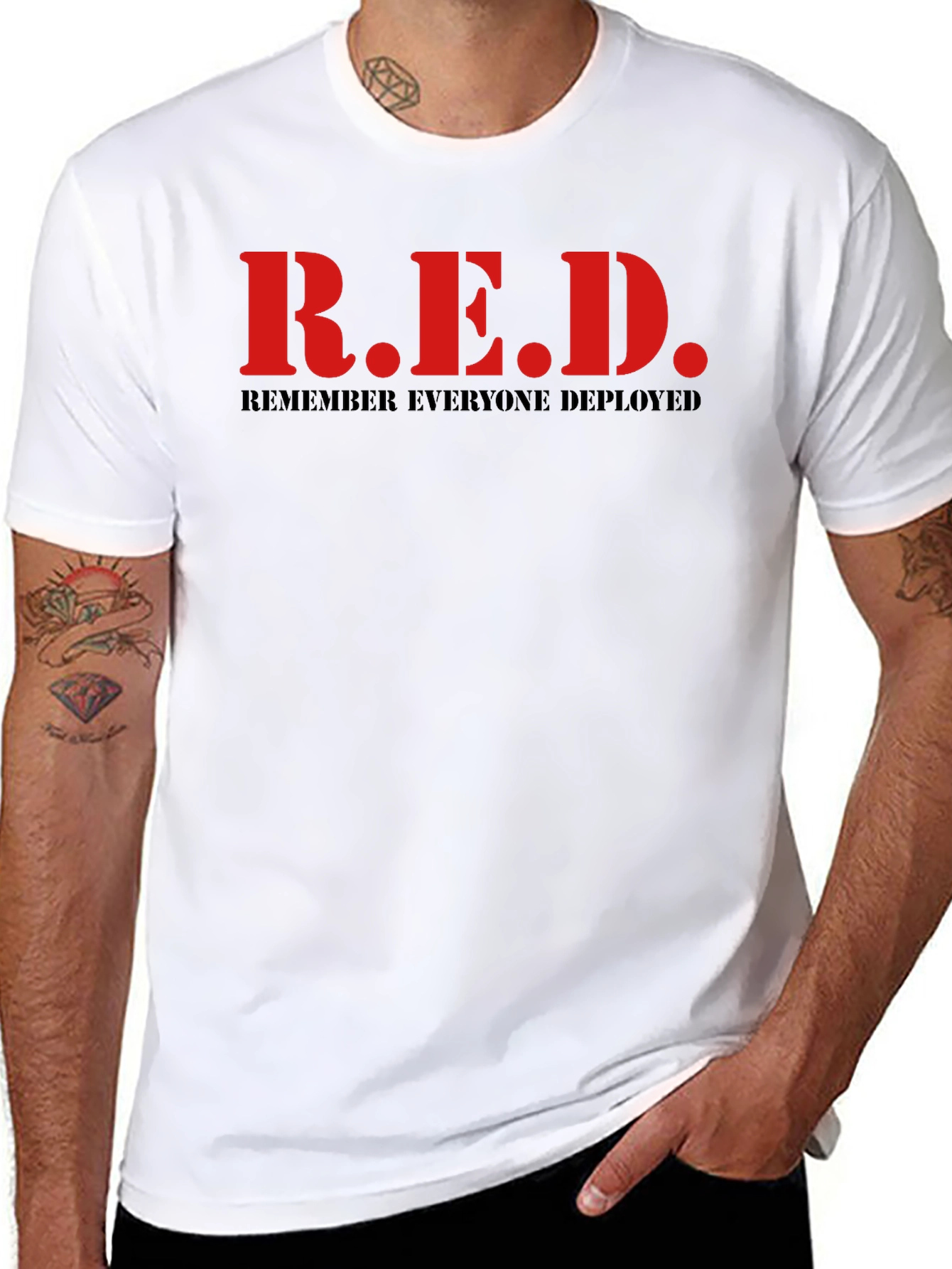 R.E.D. Remember Everyone Deployed Black T-Shirt
