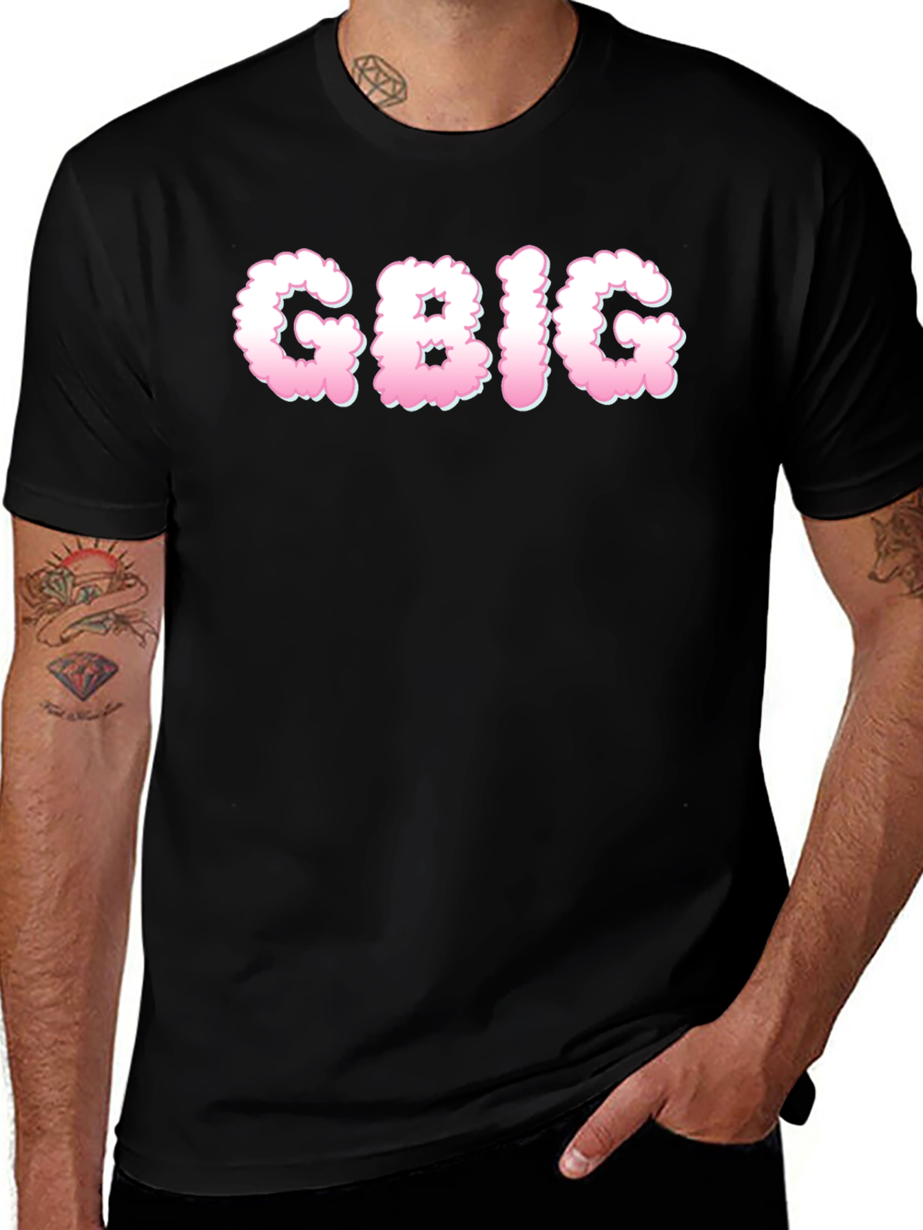 GBIG Cloud Letter Print T-Shirt