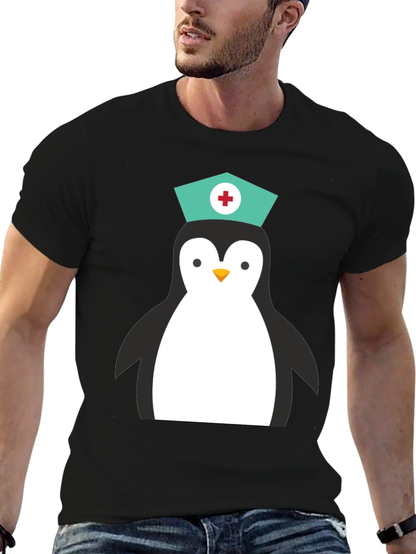 Nurse Penguin Graphic T-Shirt