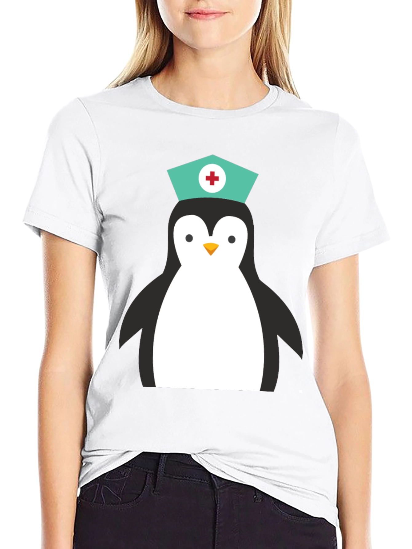Nurse Penguin Graphic T-Shirt