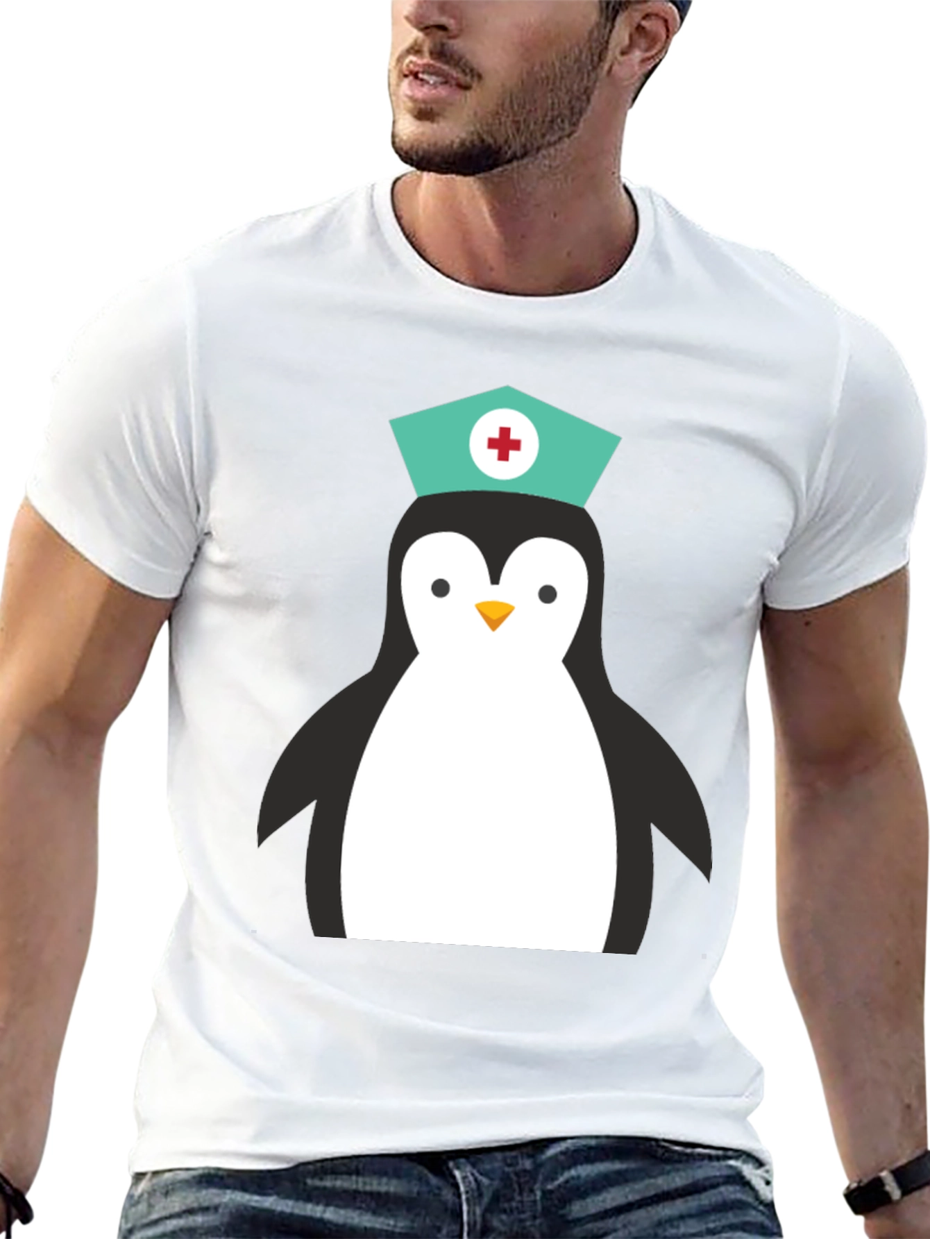Nurse Penguin Graphic T-Shirt