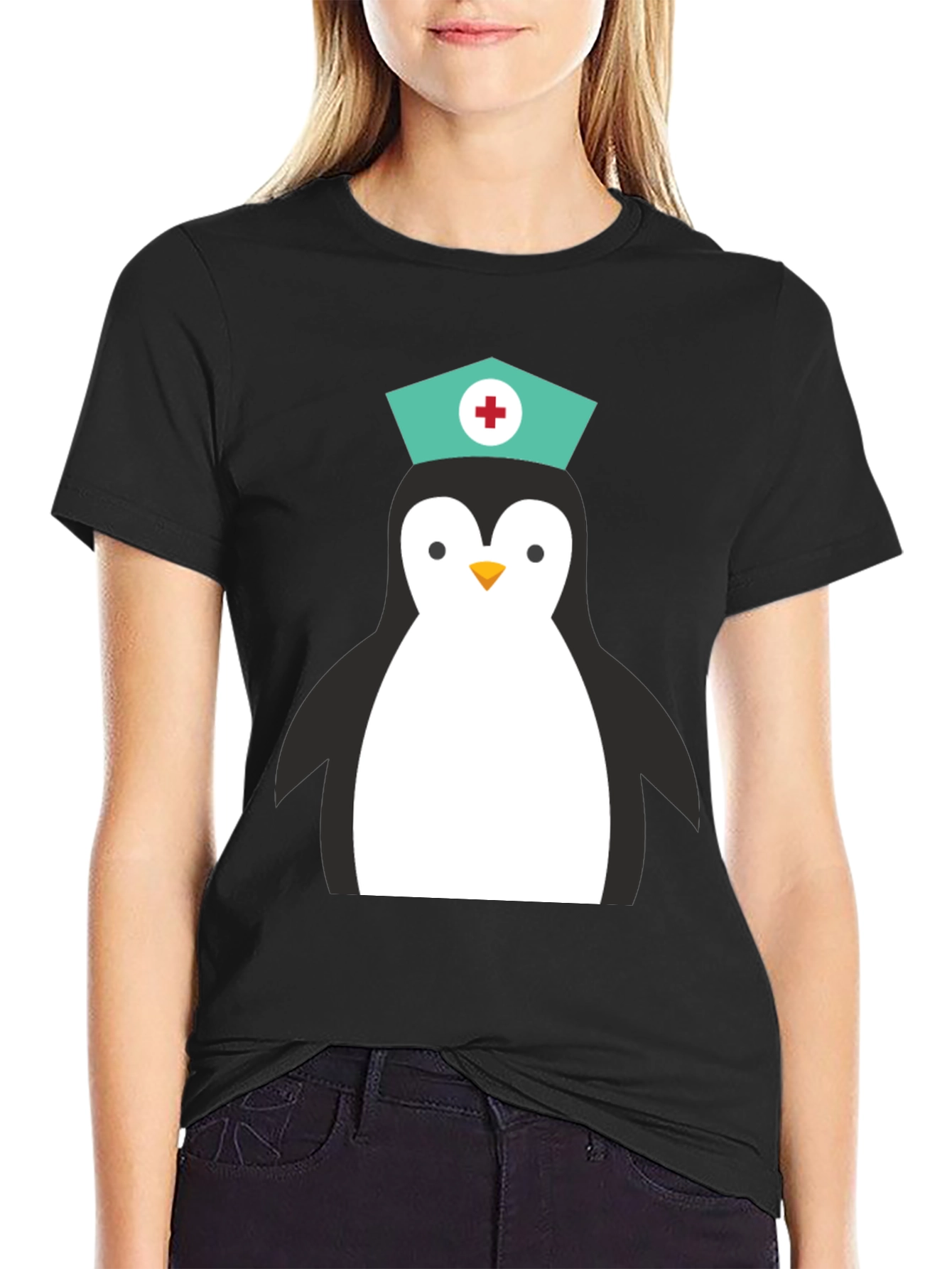 Nurse Penguin Graphic T-Shirt