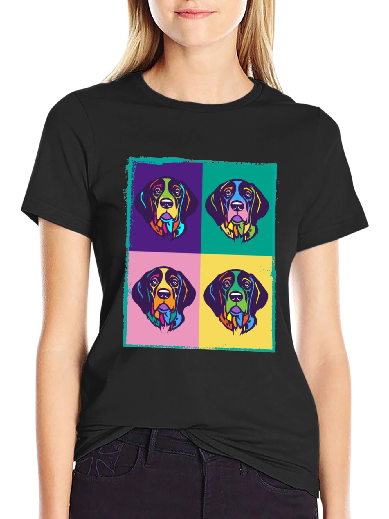Pop Art Dog Graphic Tee - Modern Style