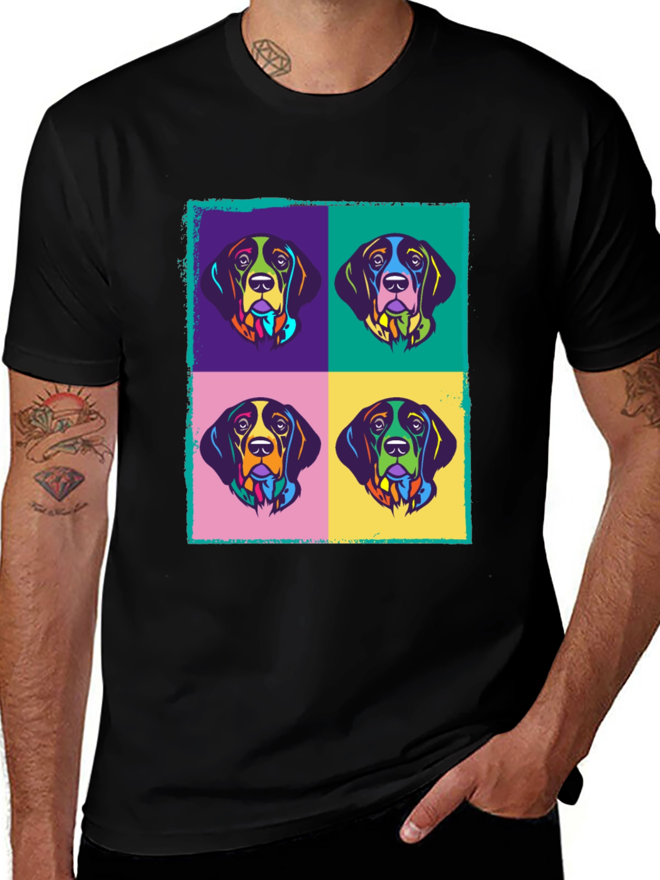Pop Art Dog Graphic Tee - Modern Style