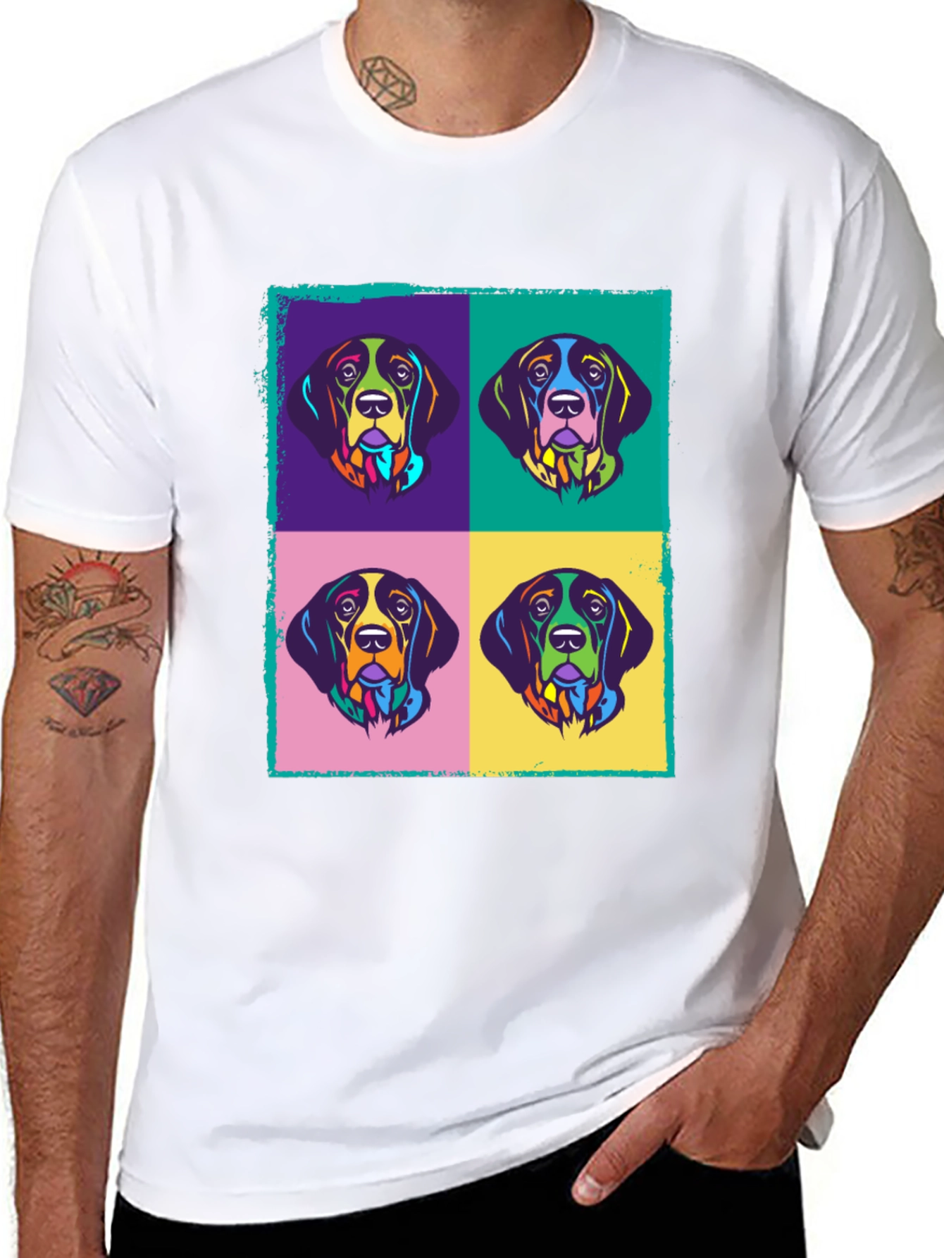 Pop Art Dog Graphic Tee - Modern Style