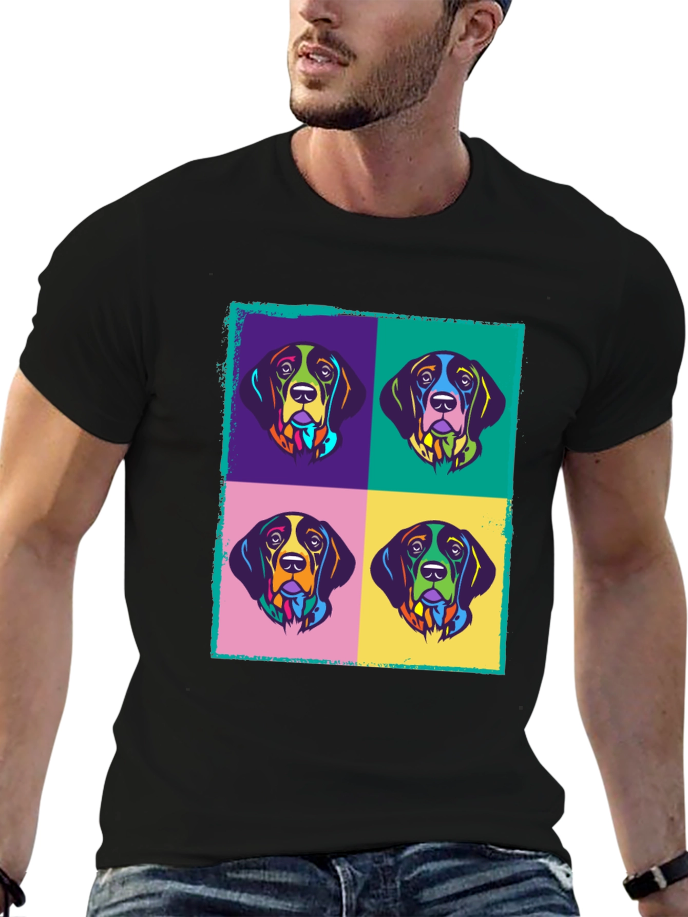 Pop Art Dog Graphic Tee - Modern Style