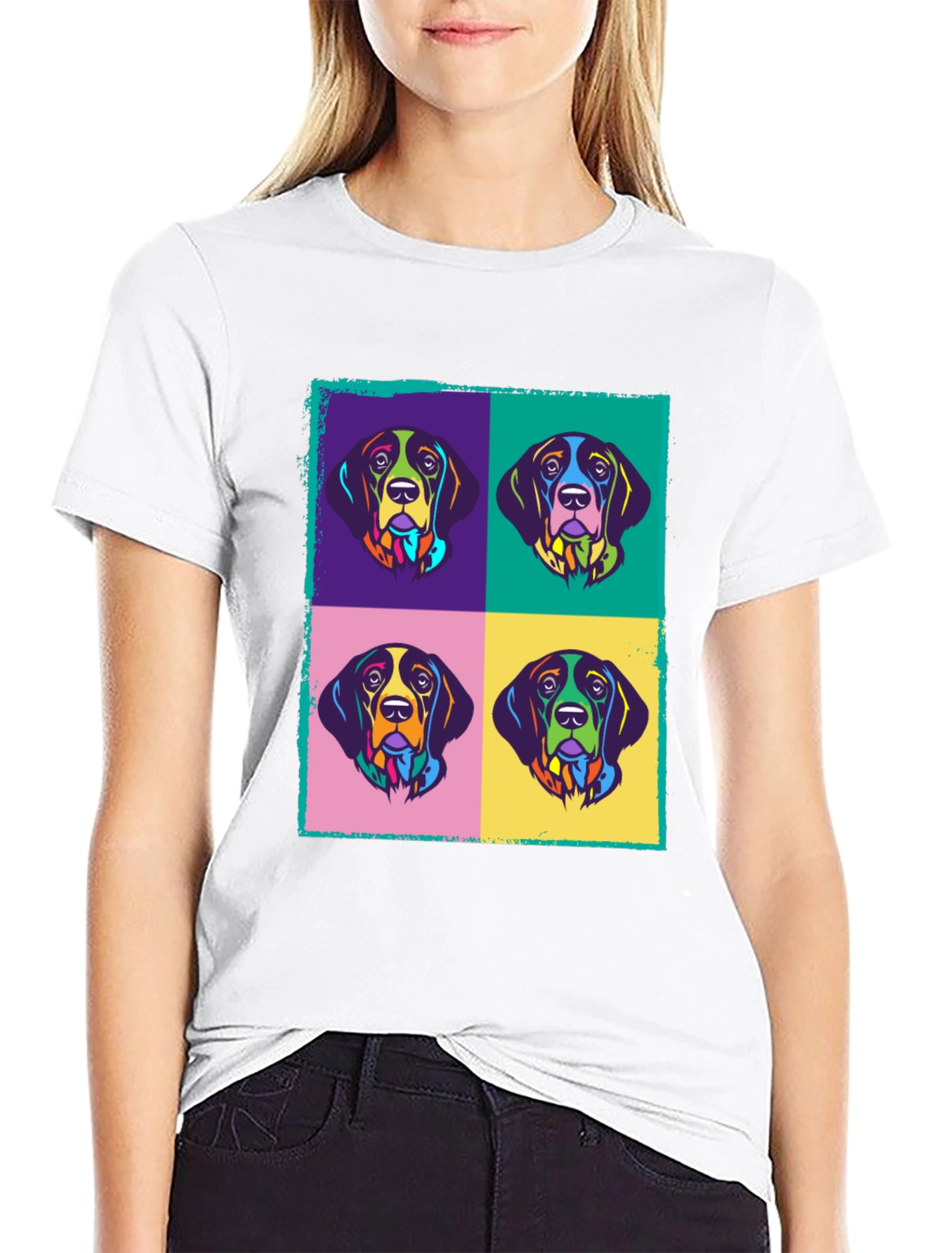 Pop Art Dog Graphic Tee - Modern Style
