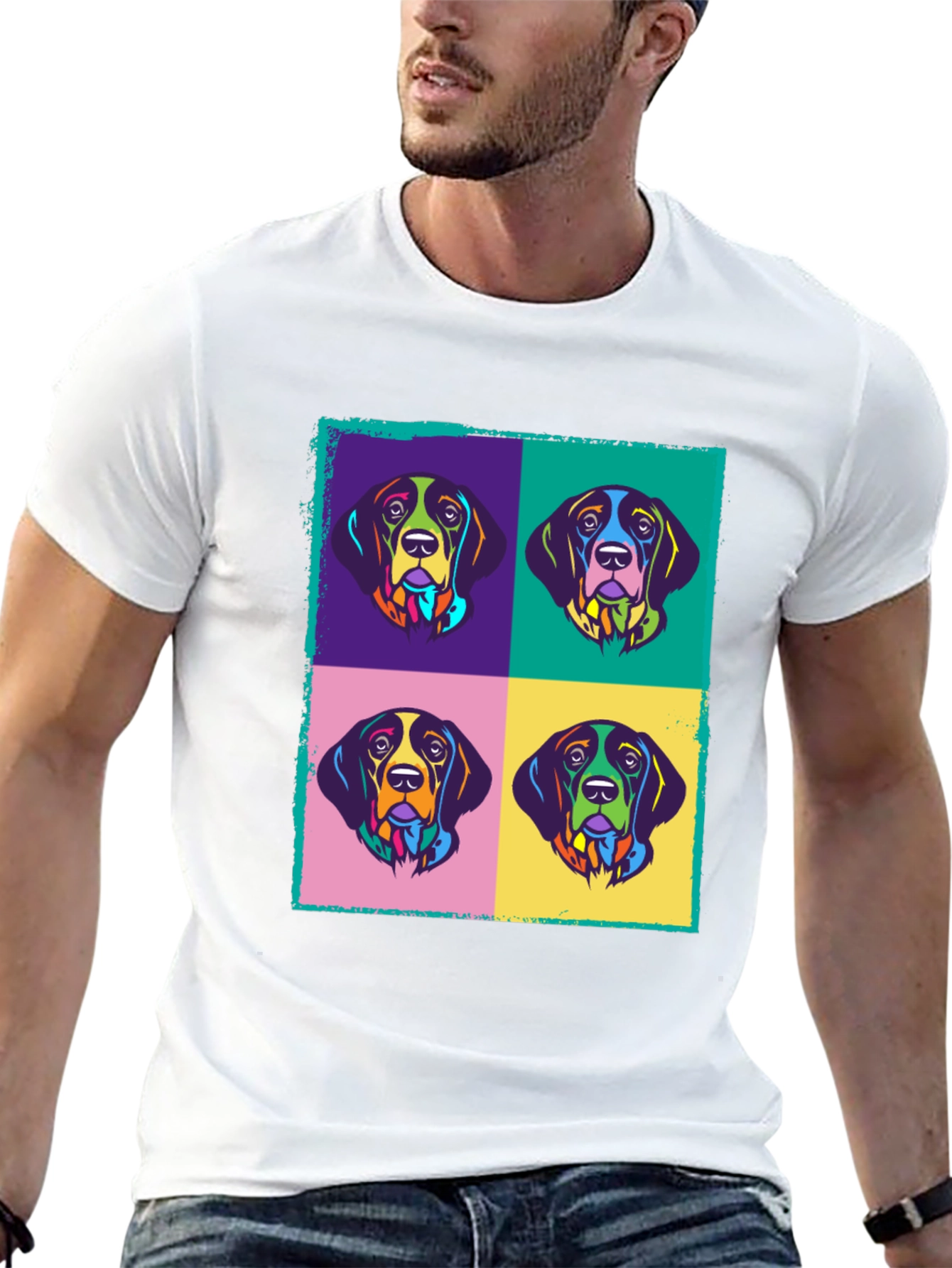 Pop Art Dog Graphic Tee - Modern Style