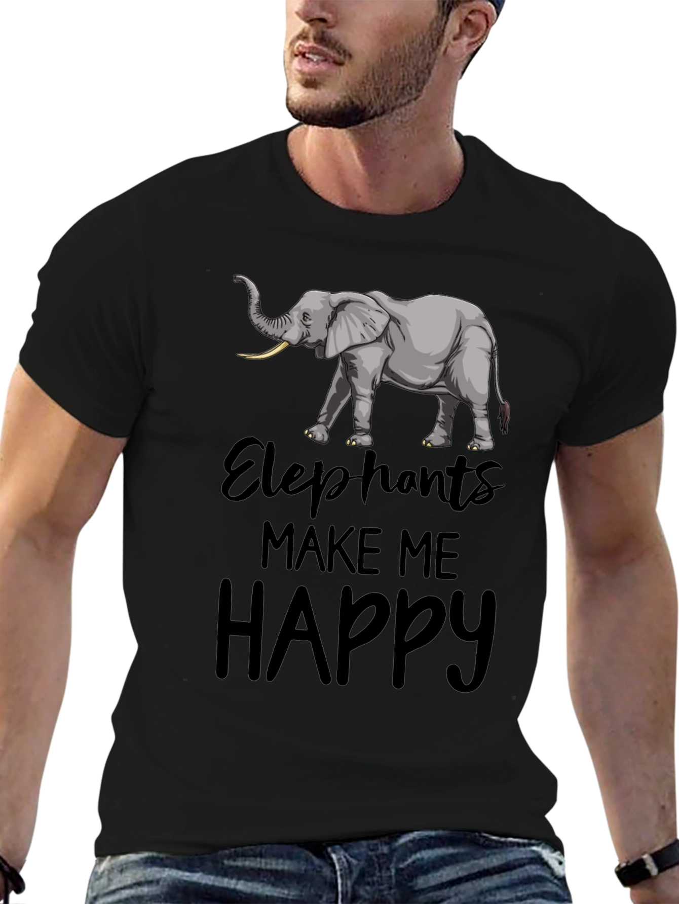 Elephant T-Shirt: Elephants Make Me Happy