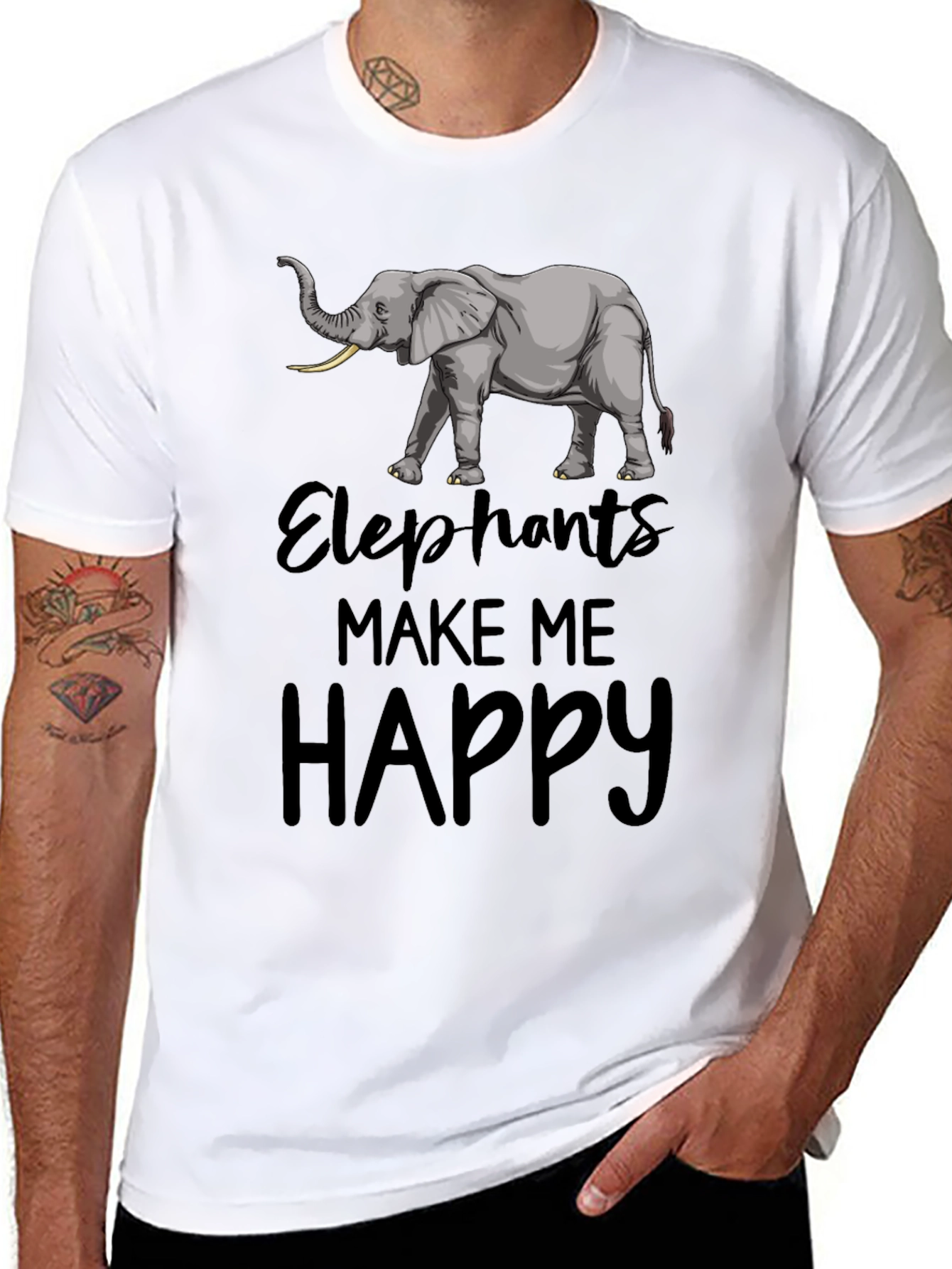 Elephant T-Shirt: Elephants Make Me Happy