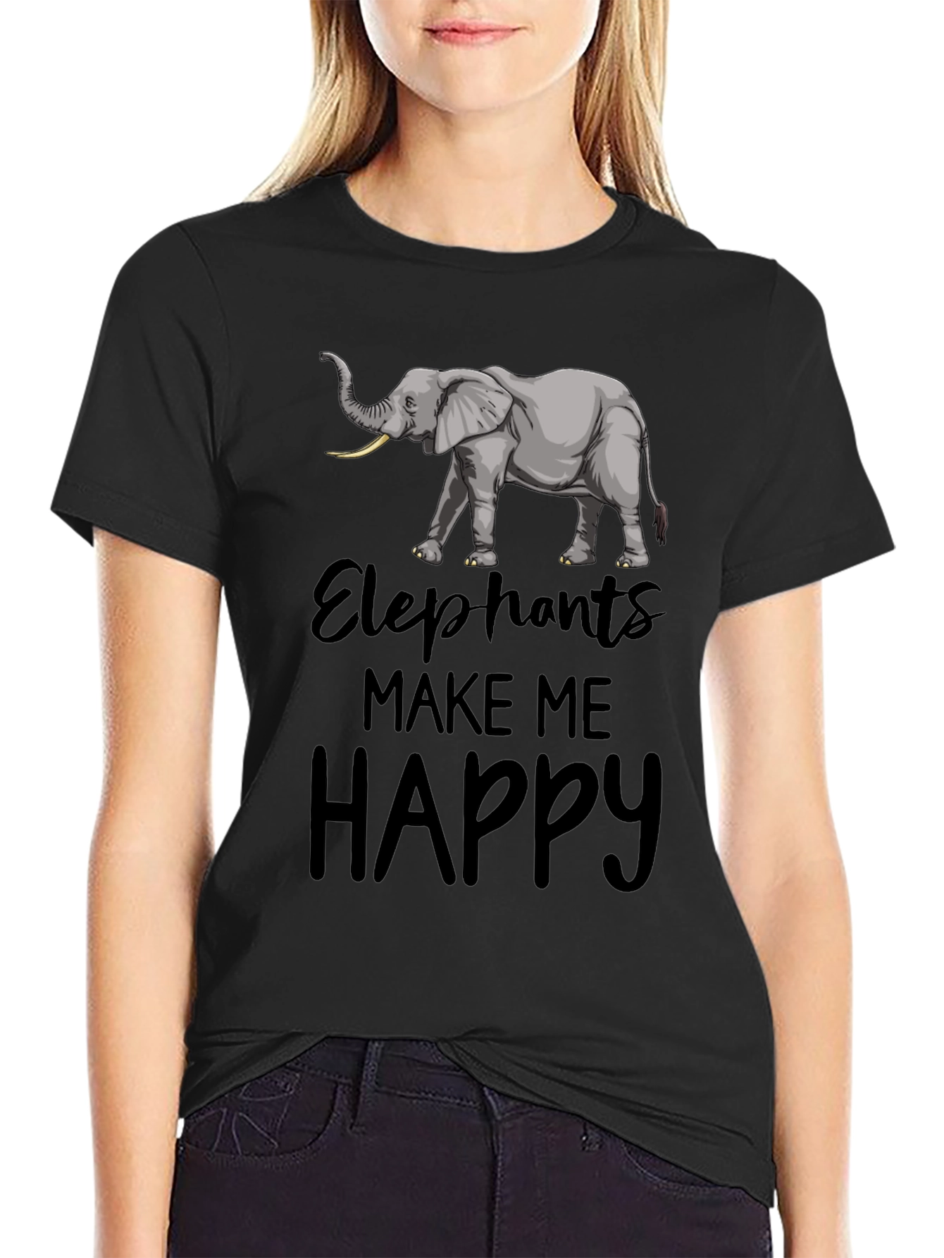 Elephant T-Shirt: Elephants Make Me Happy
