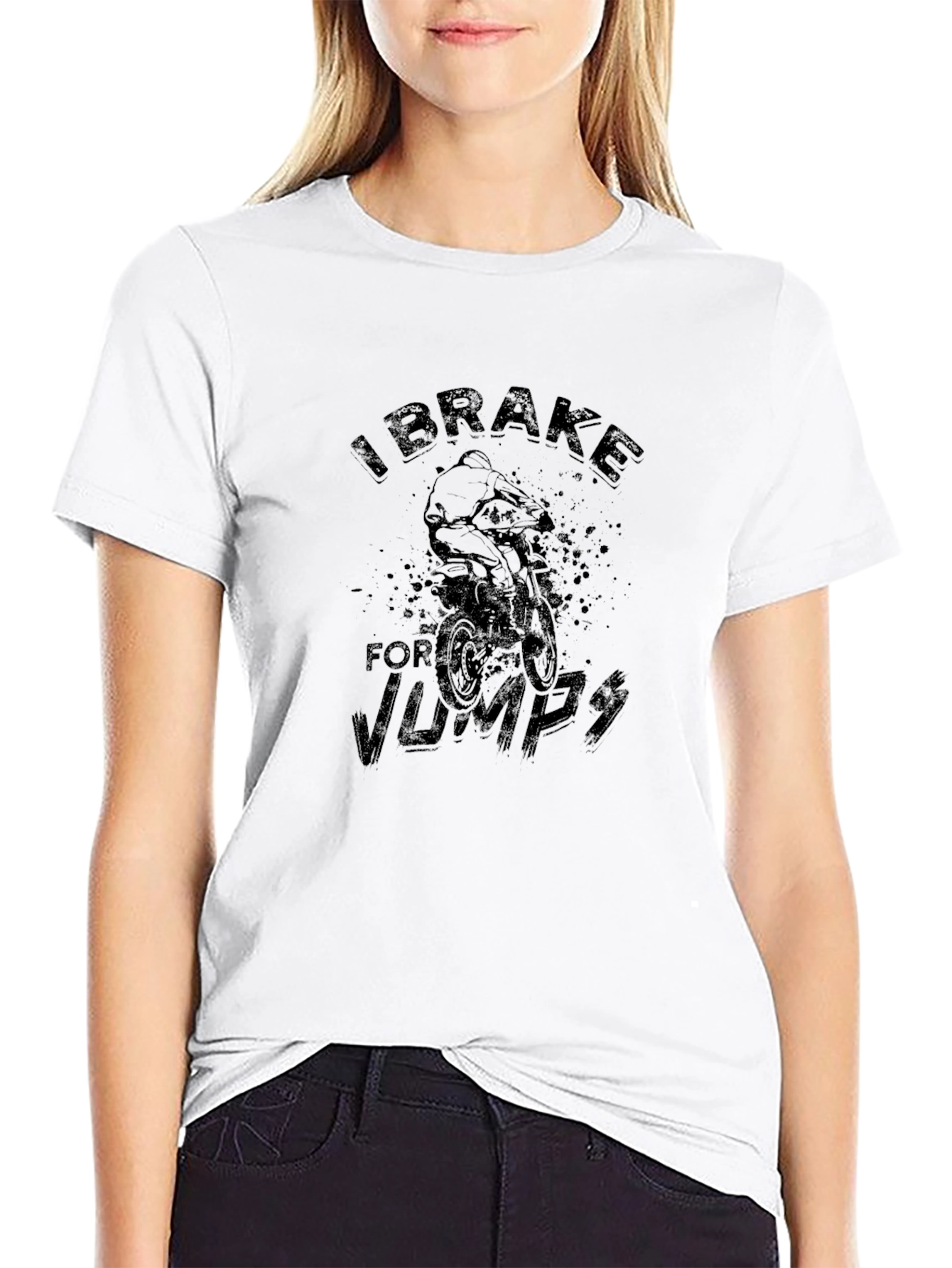 I Brake for Jumps Black T-Shirt