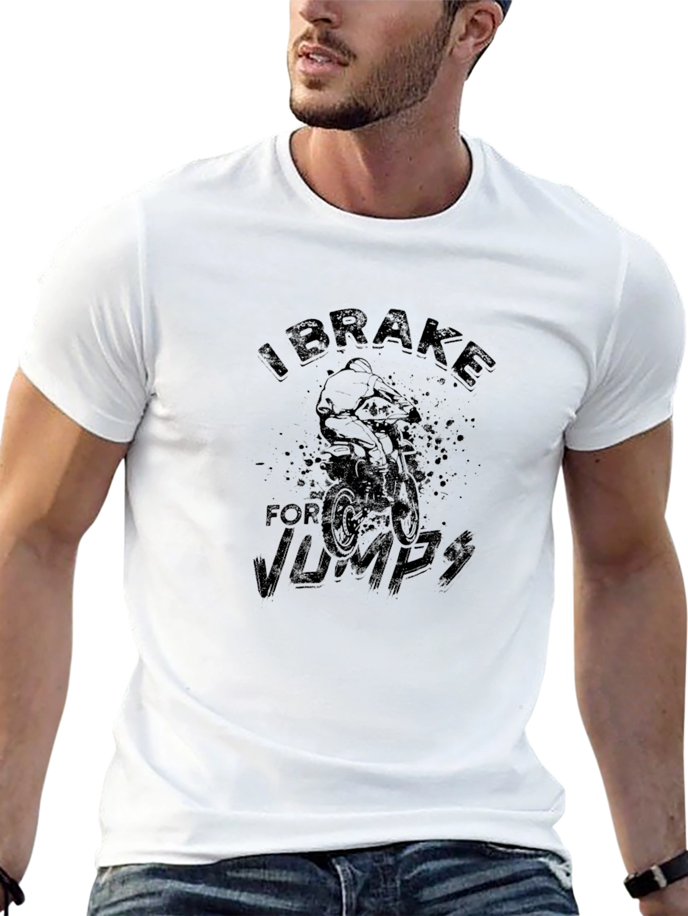 I Brake for Jumps Black T-Shirt