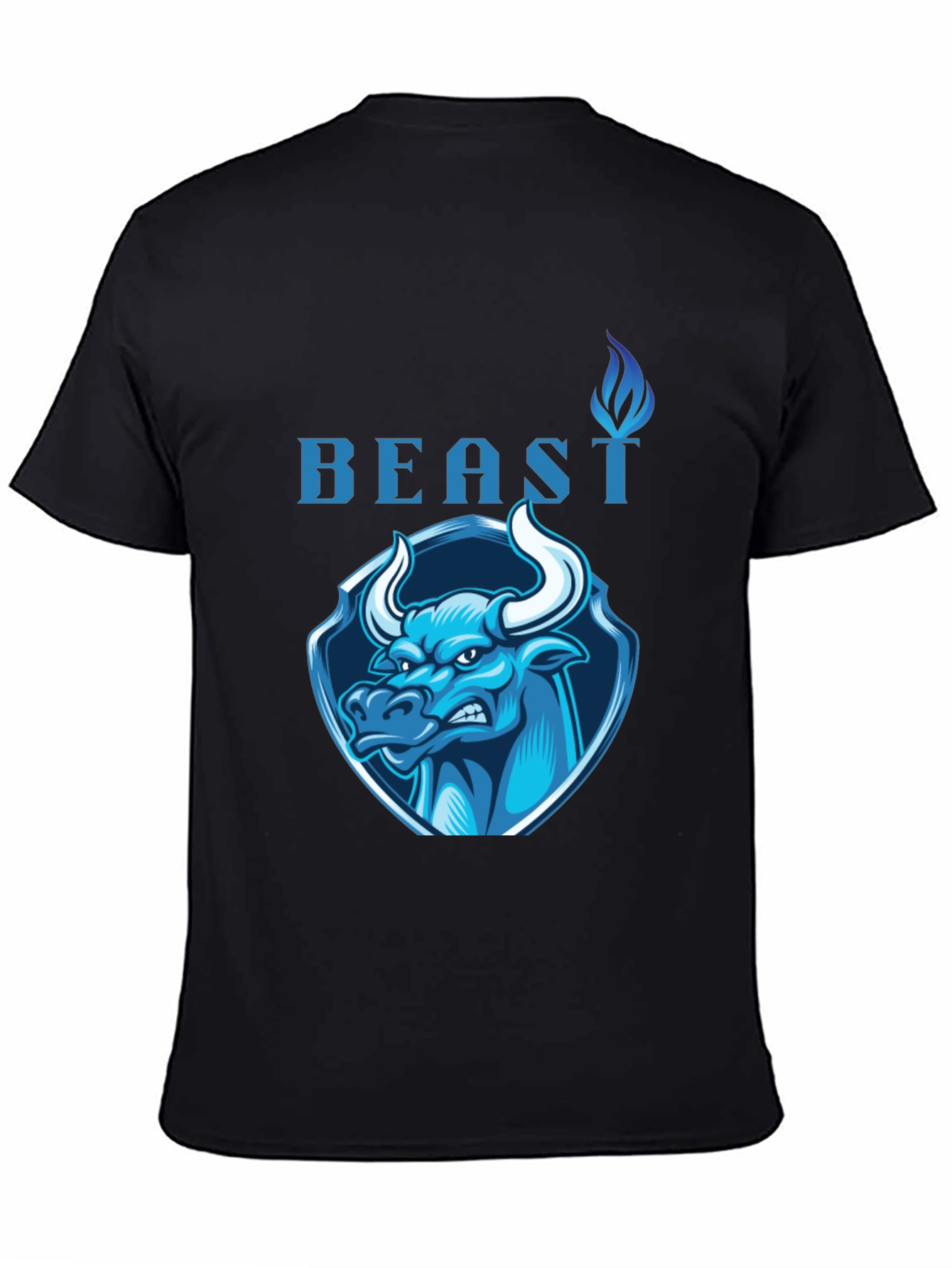 Beast Bull Graphic Tee - Black Cotton T-Shirt