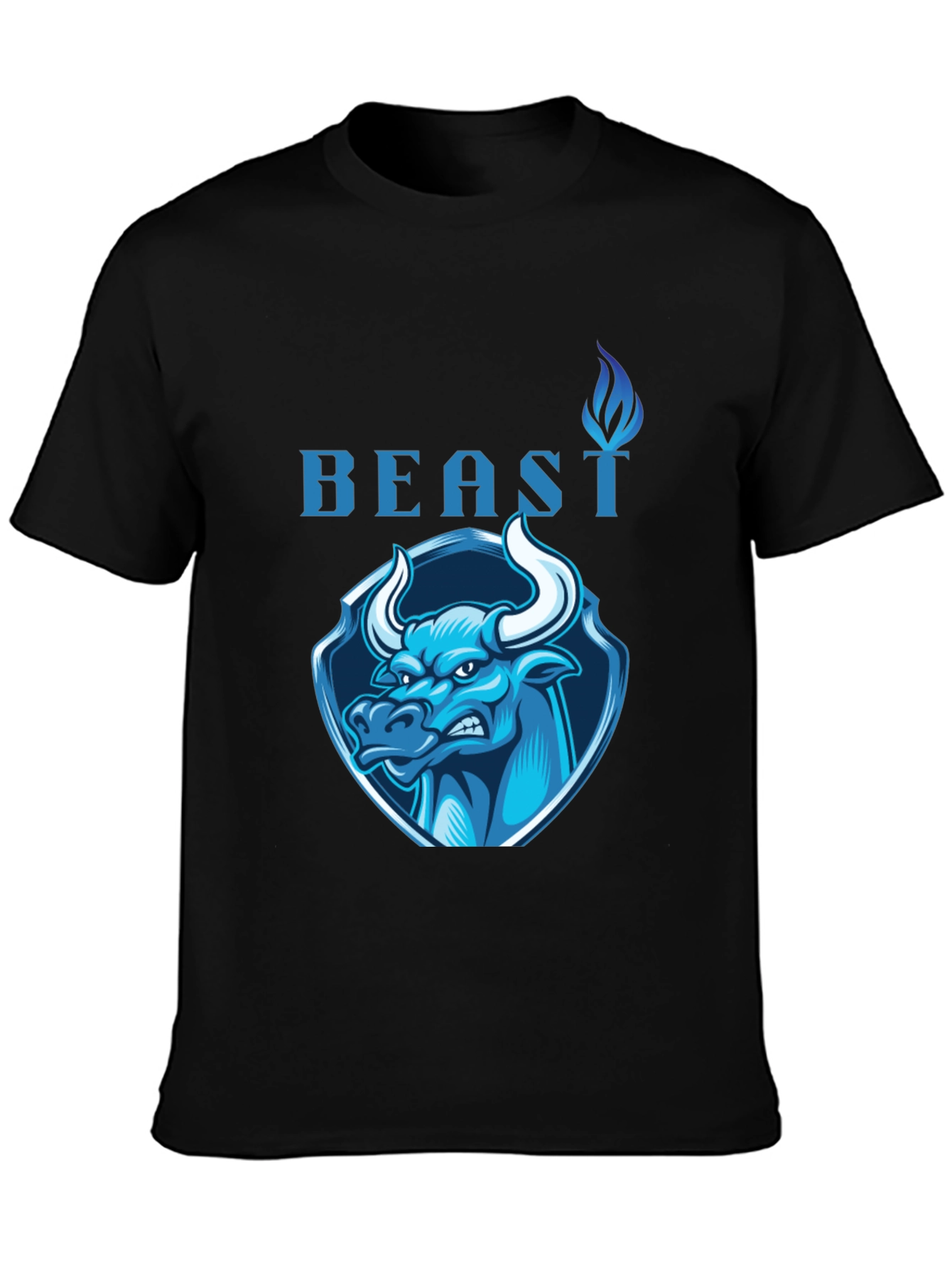 Beast Bull Graphic Tee - Black Cotton T-Shirt