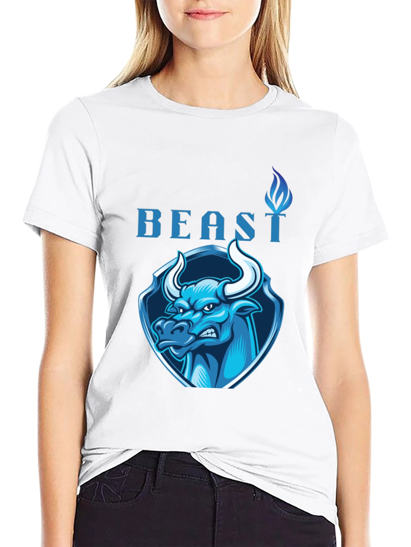 Beast Bull Graphic Tee - Black Cotton T-Shirt