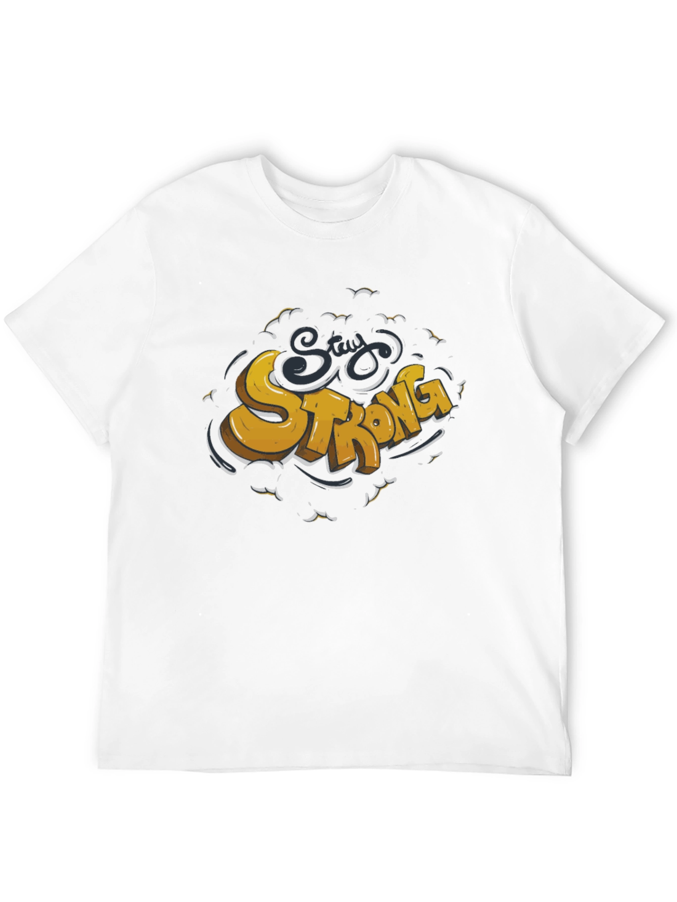 Stay Strong Graphic Tee - Black Crew Neck T-Shirt