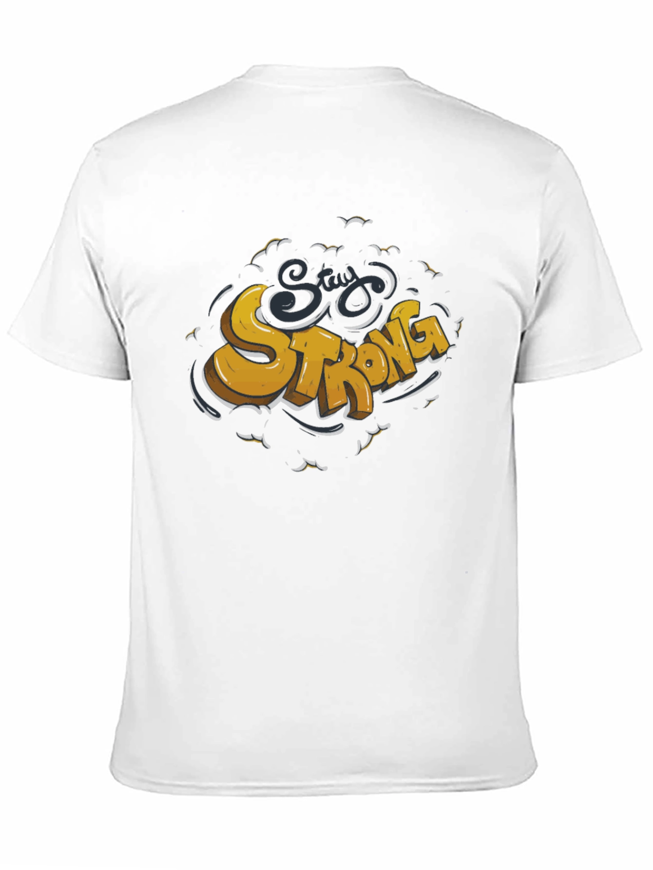 Stay Strong Graphic Tee - Black Crew Neck T-Shirt