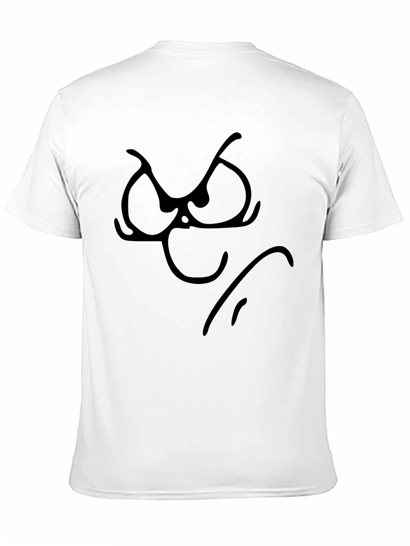 Grumpy Face Graphic Tee - Black Cotton T-Shirt