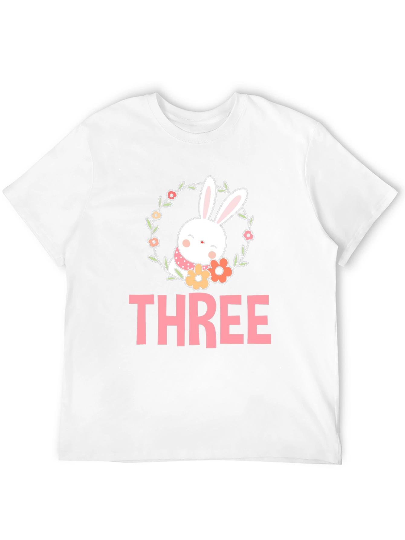 Cute Easter Bunny Three 3rd Birthday T-Shirt