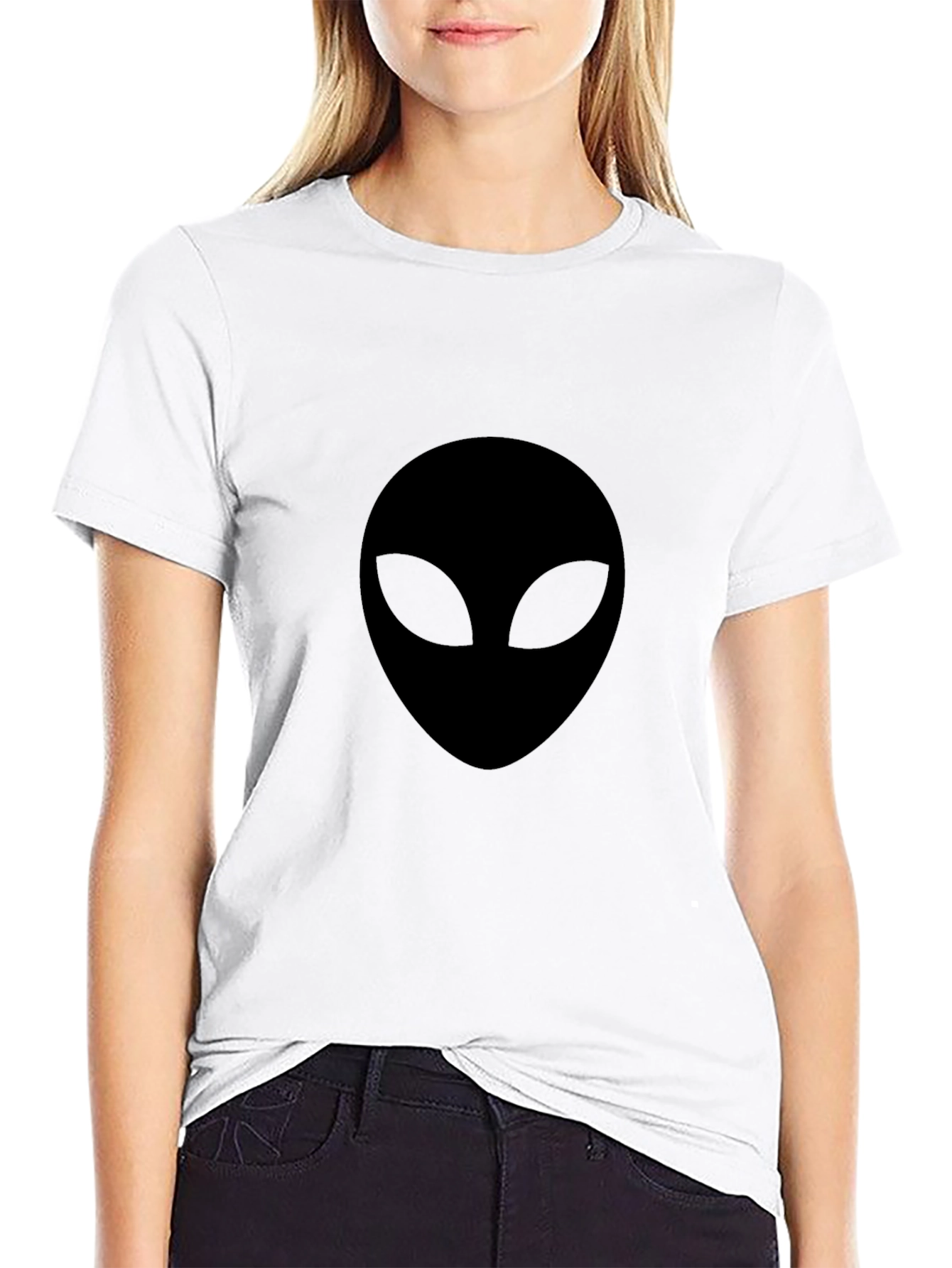 Mens Black Alien Graphic T-Shirt
