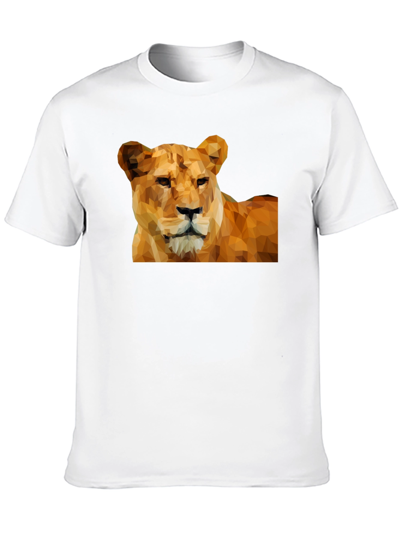 Geometric Lioness Graphic Tee - Black