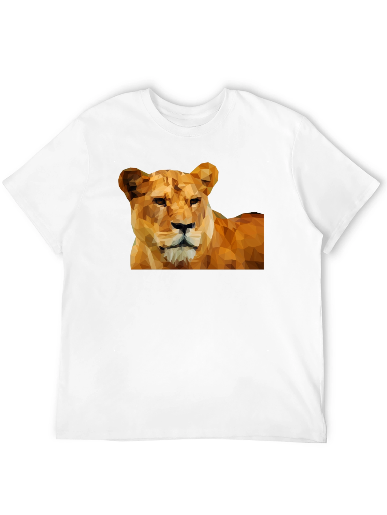 Geometric Lioness Graphic Tee - Black