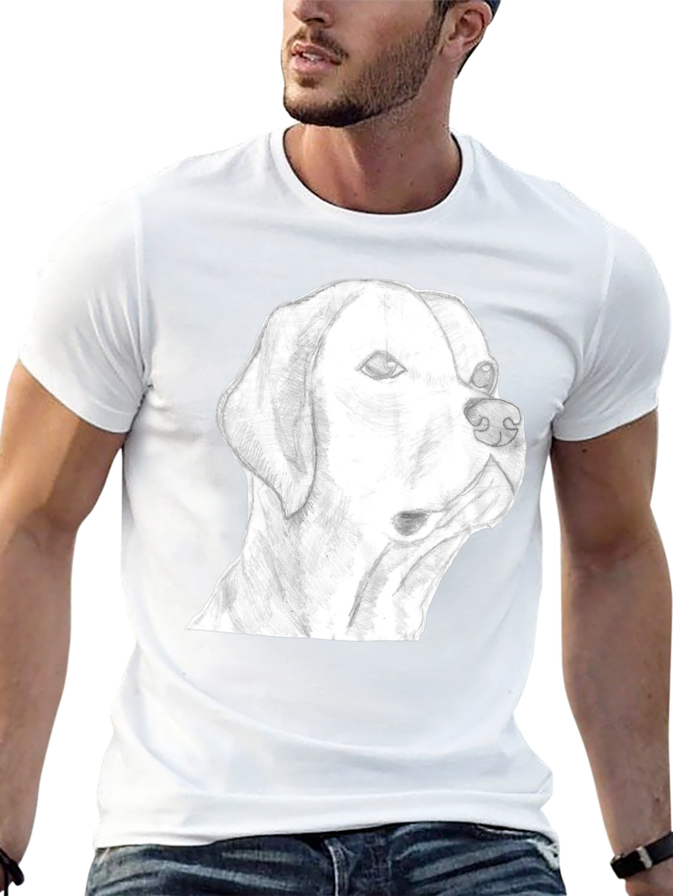 Dog Sketch Graphic Tee - Black