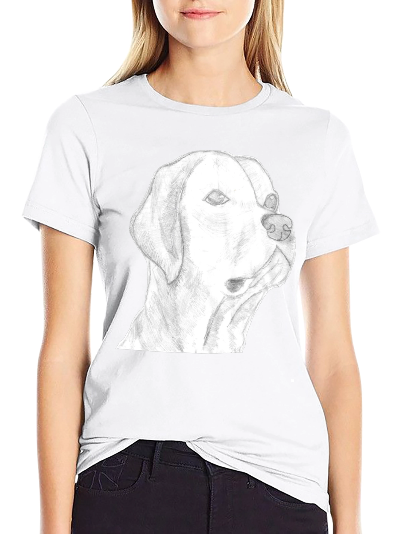 Dog Sketch Graphic Tee - Black