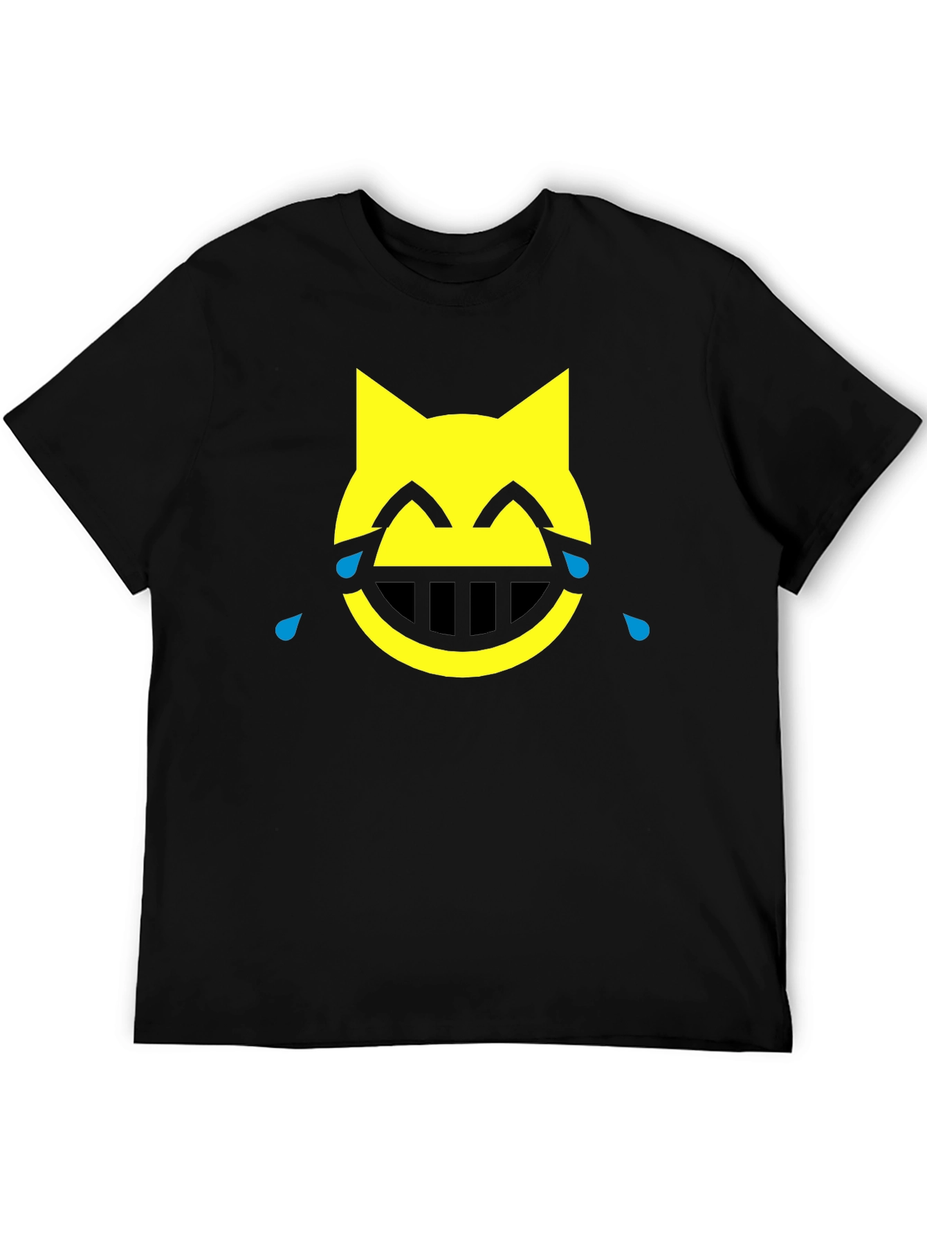 Funny Cat Crying Black T-Shirt