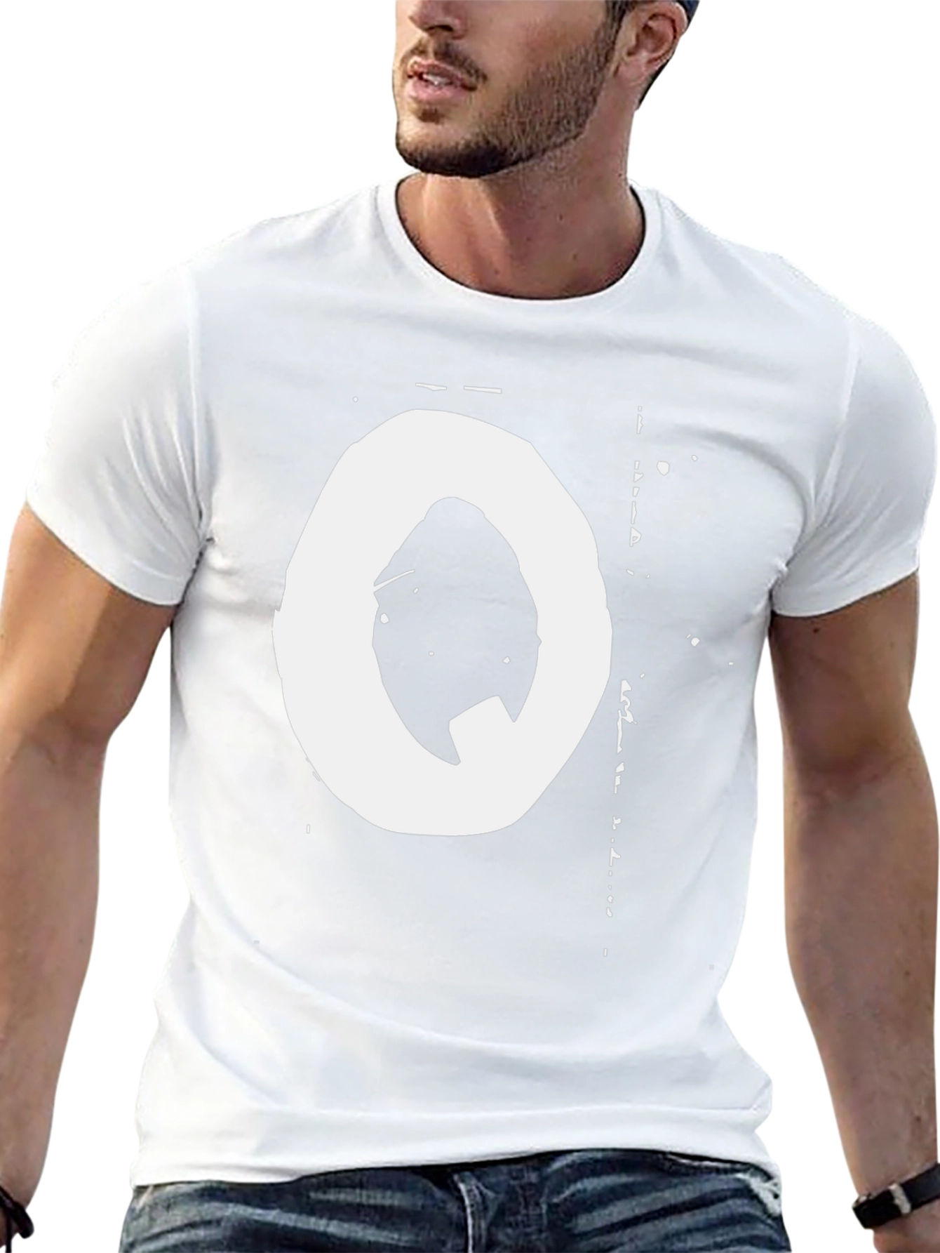 Abstract O Graphic Print T-Shirt - Black
