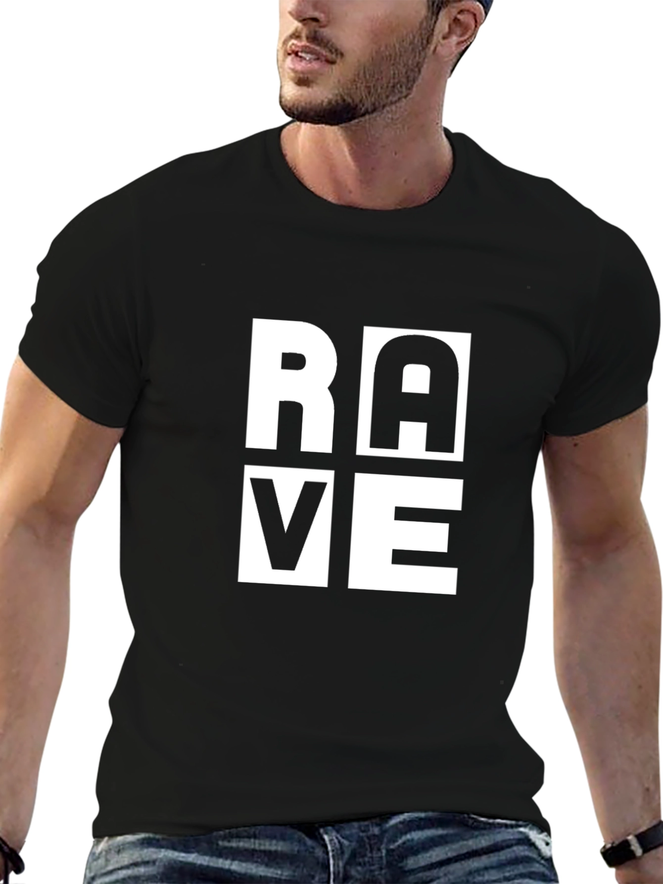Rave Graphic Print Black T-Shirt
