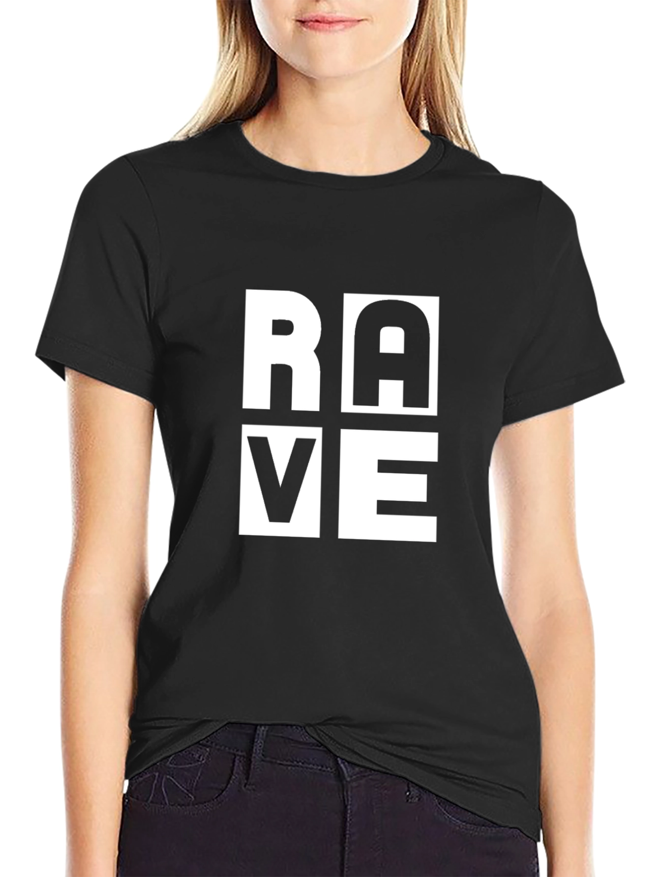 Rave Graphic Print Black T-Shirt