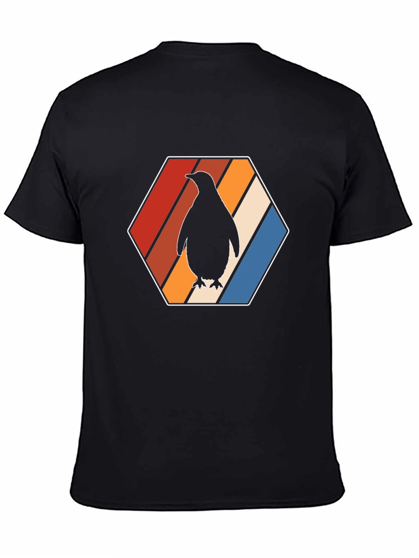 Retro Penguin T-Shirt - Cool Hexagon Design
