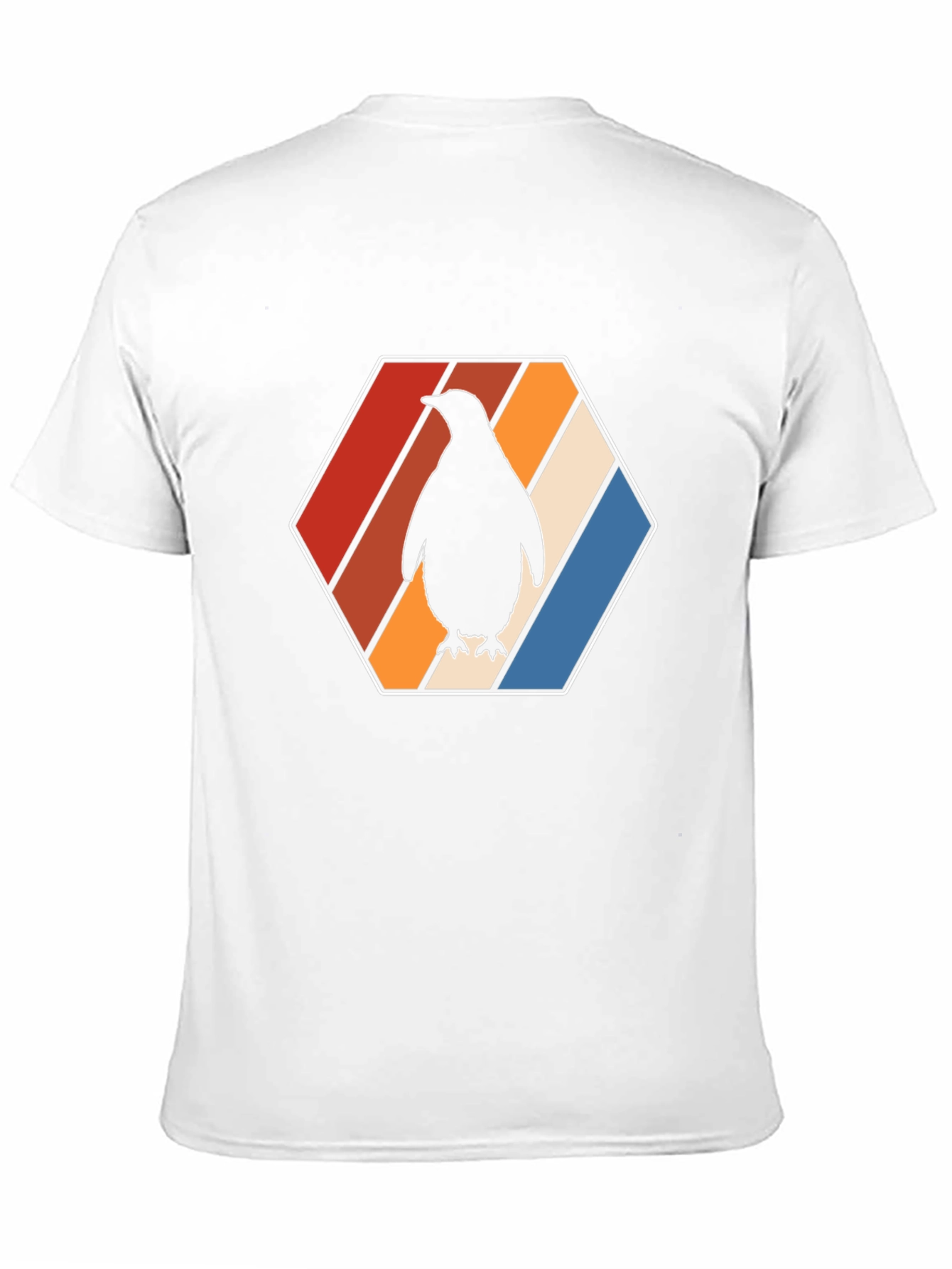 Retro Penguin T-Shirt - Cool Hexagon Design