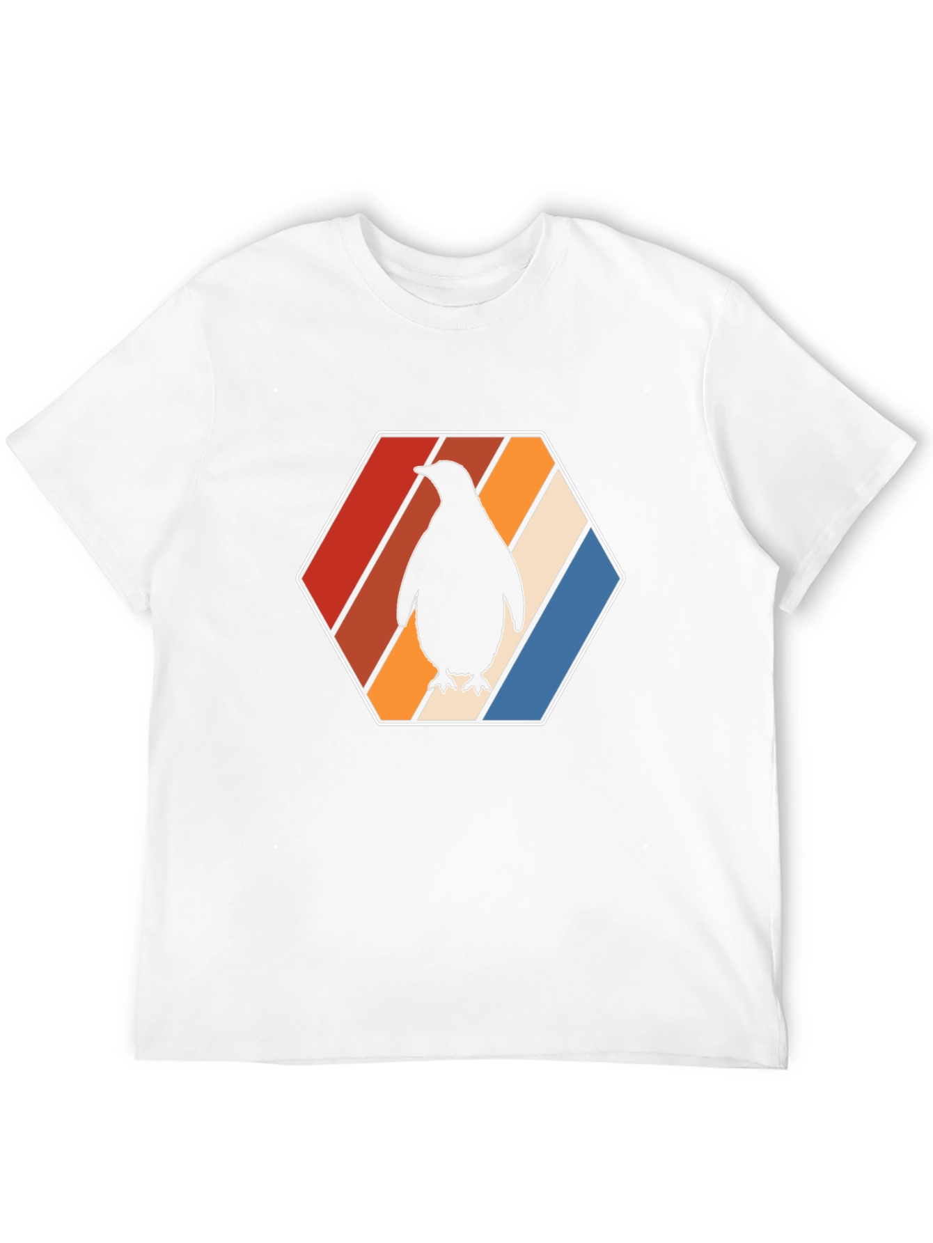 Retro Penguin T-Shirt - Cool Hexagon Design