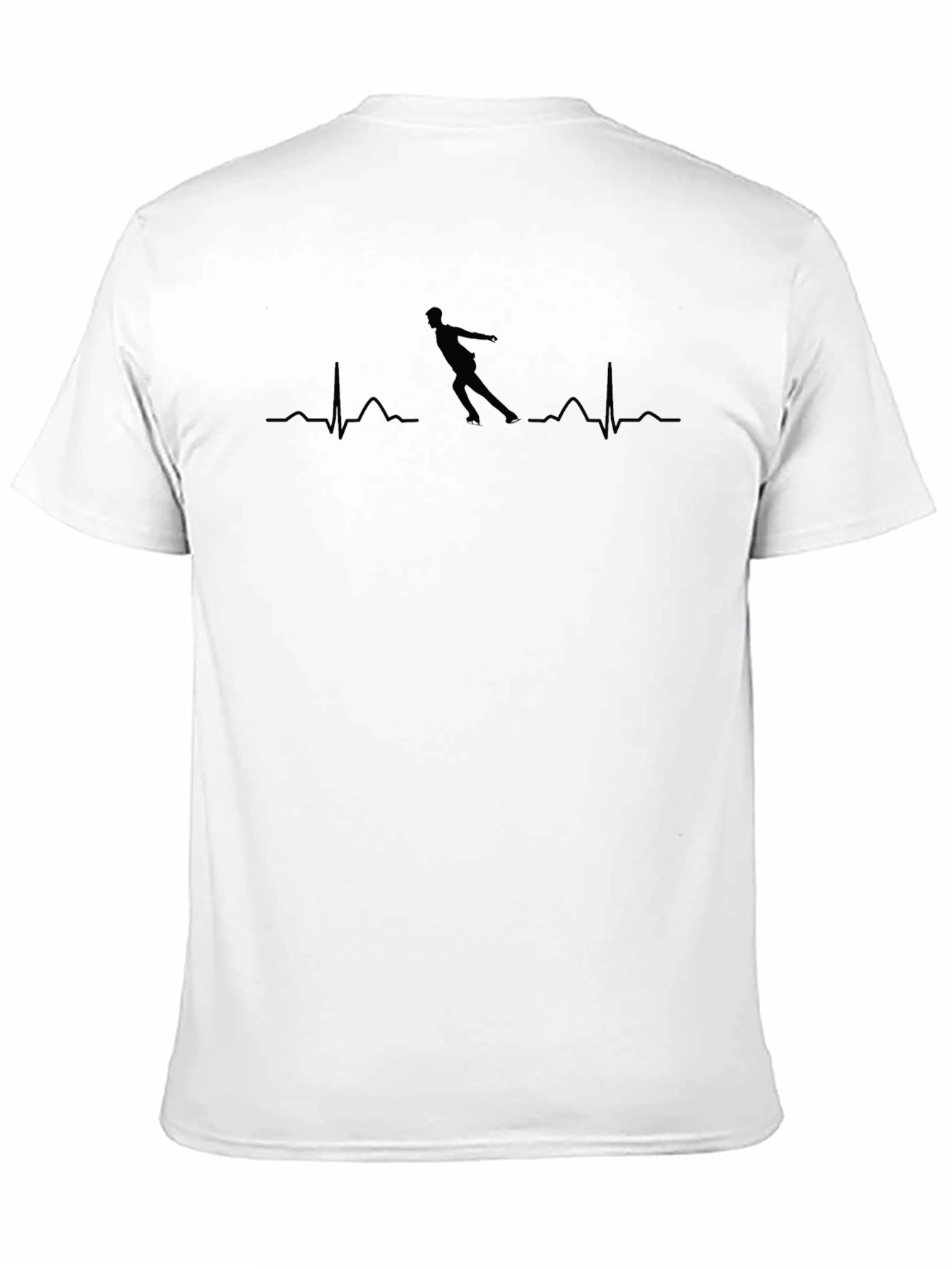 Roller Skating Heartbeat T-Shirt - Black