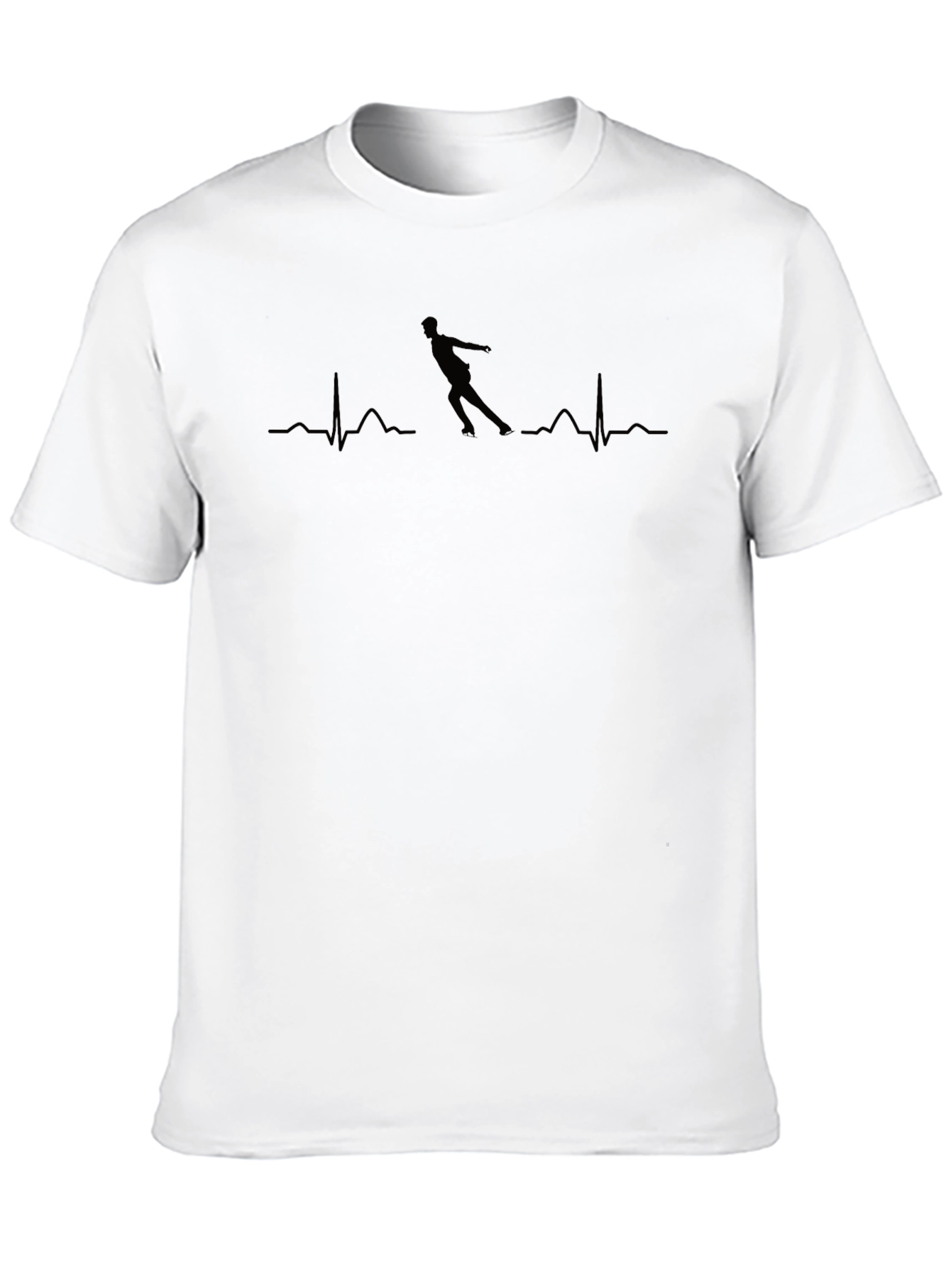 Roller Skating Heartbeat T-Shirt - Black