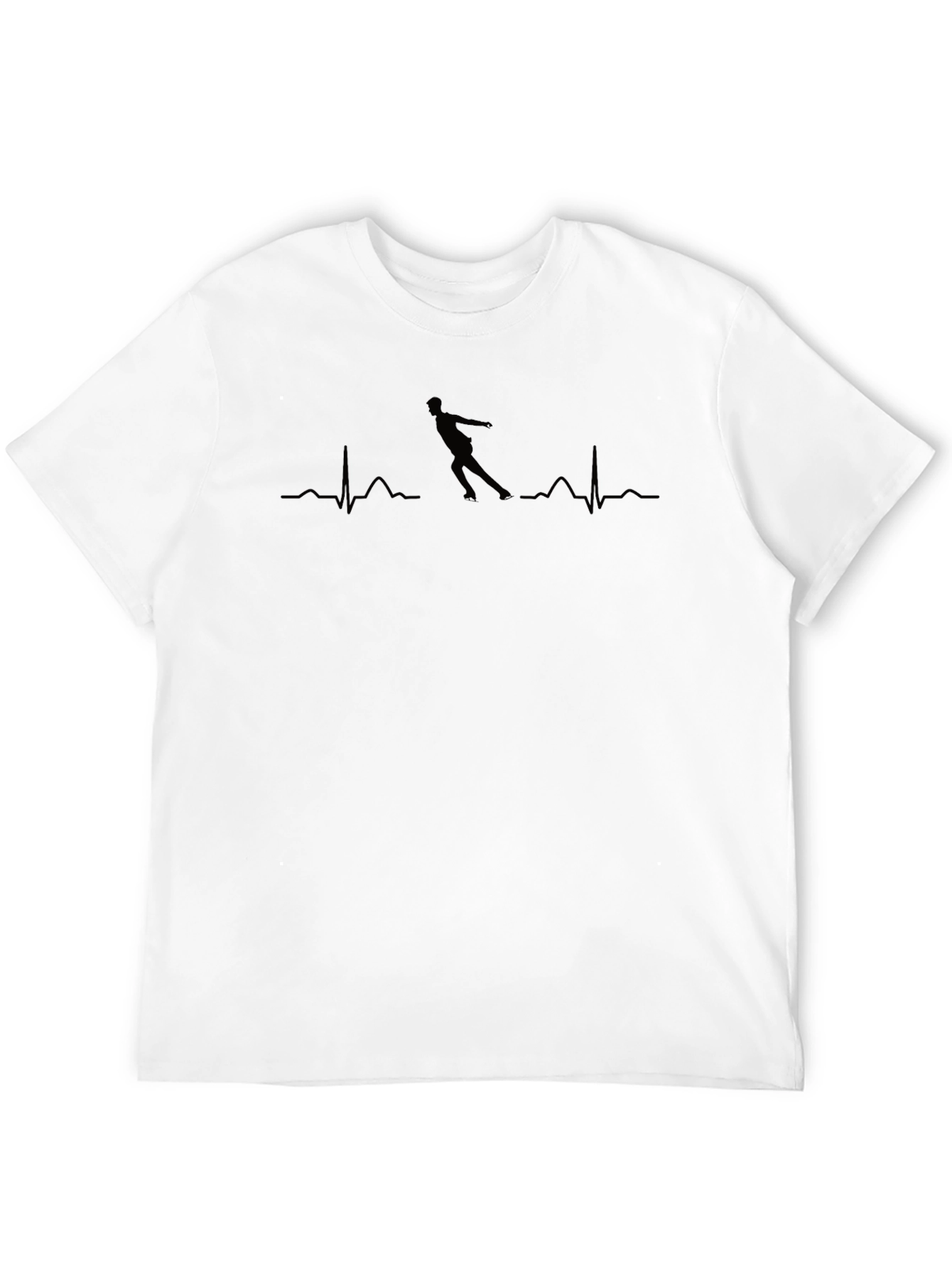 Roller Skating Heartbeat T-Shirt - Black