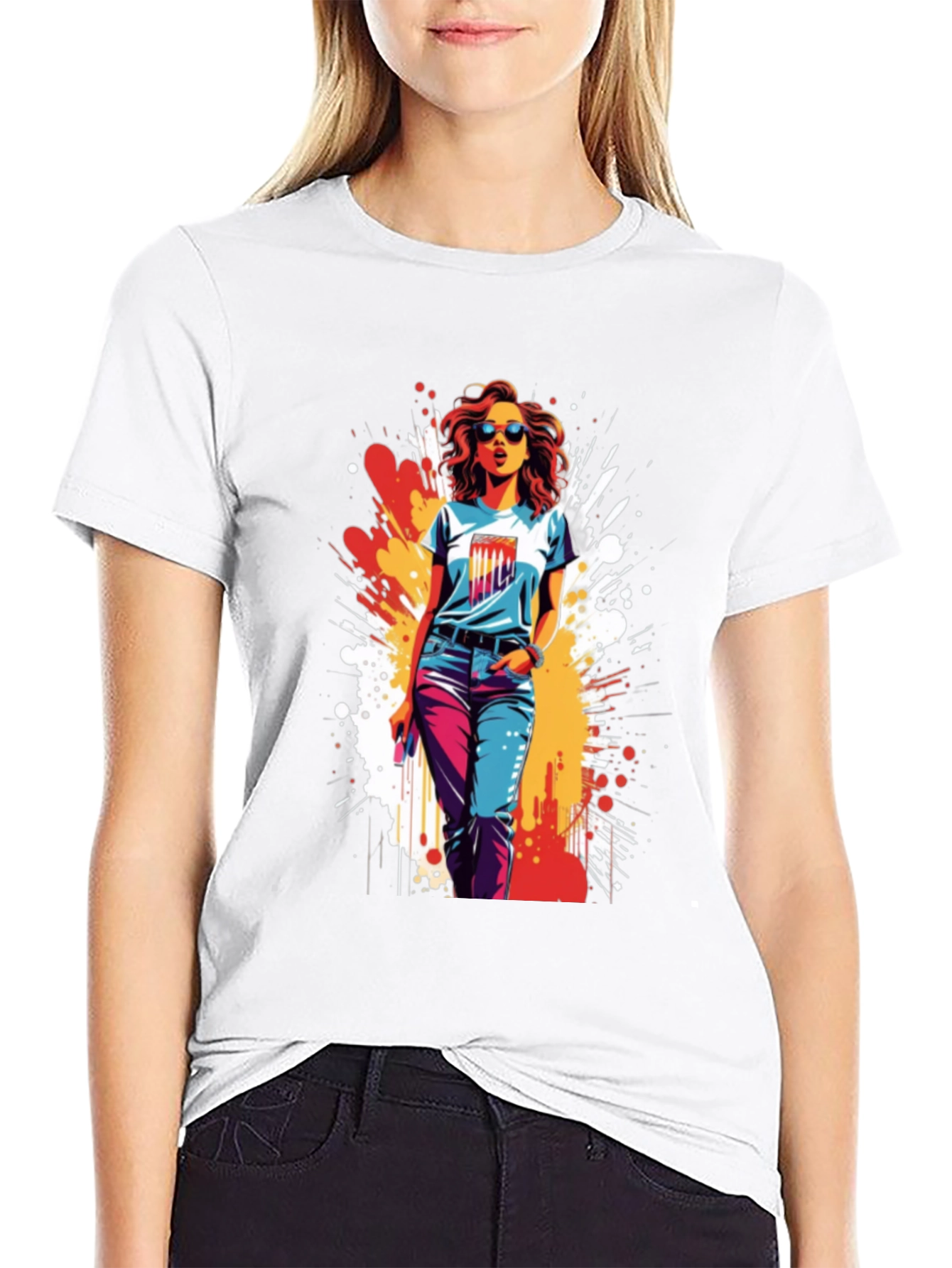 Stylish Womens Graphic T-Shirt - Urban Design