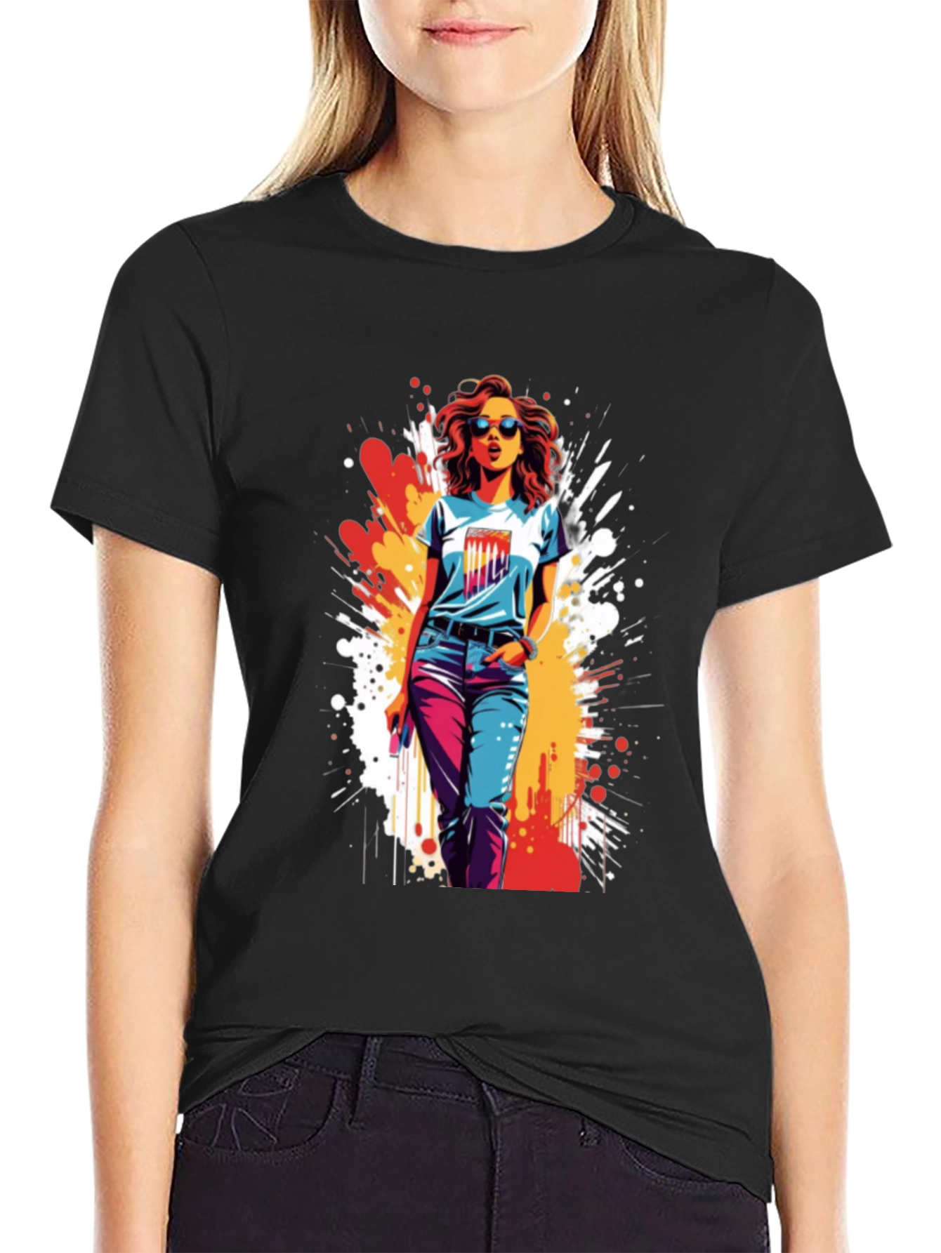 Stylish Womens Graphic T-Shirt - Urban Design